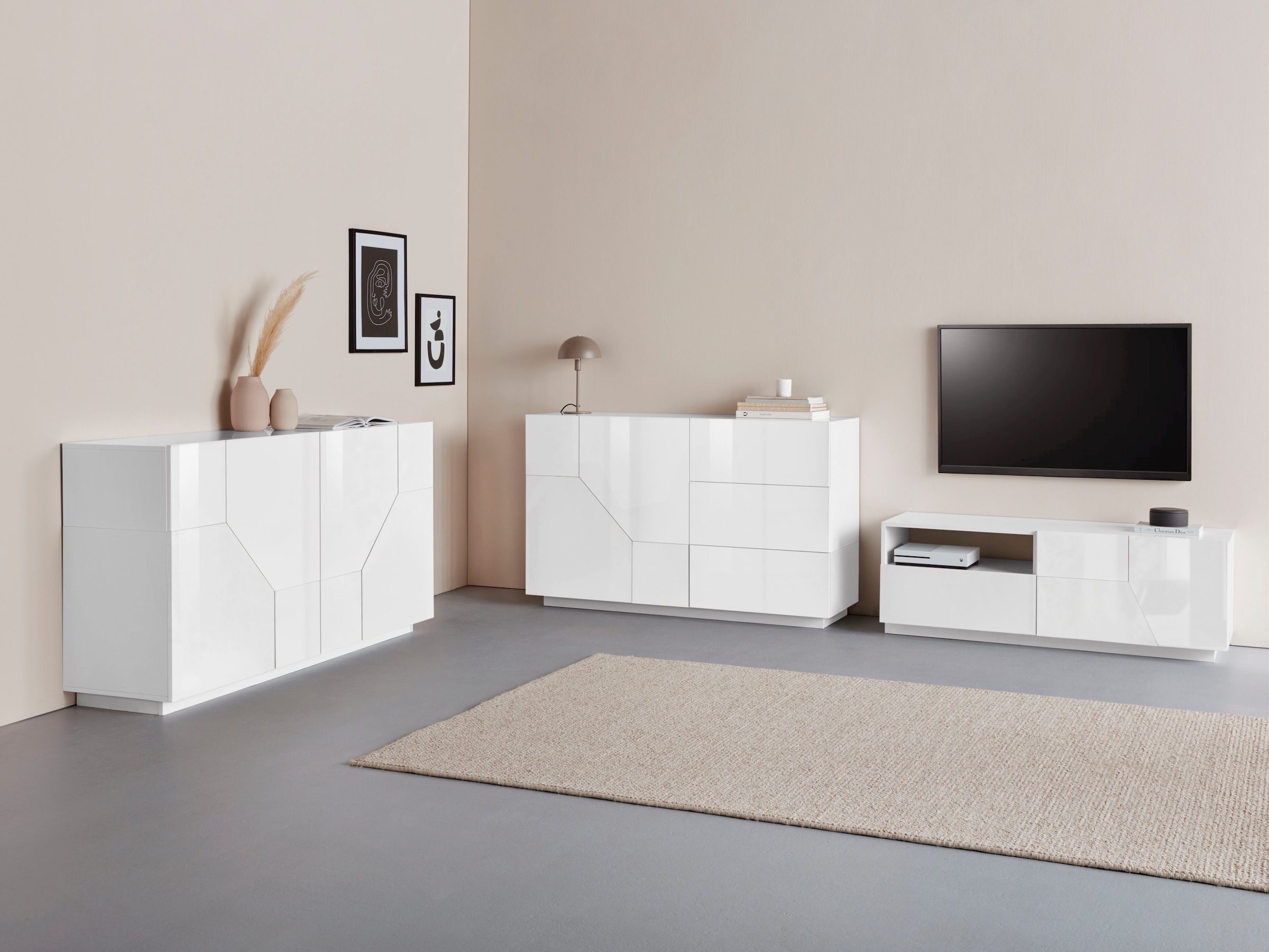 INOSIGN Sideboard »ALIEN-Kommode, Schrank, Anrichte mit 4 Türen und 4 Fächern«, Sideboard Breite ca. 160 cm "100 % Made in Italy"