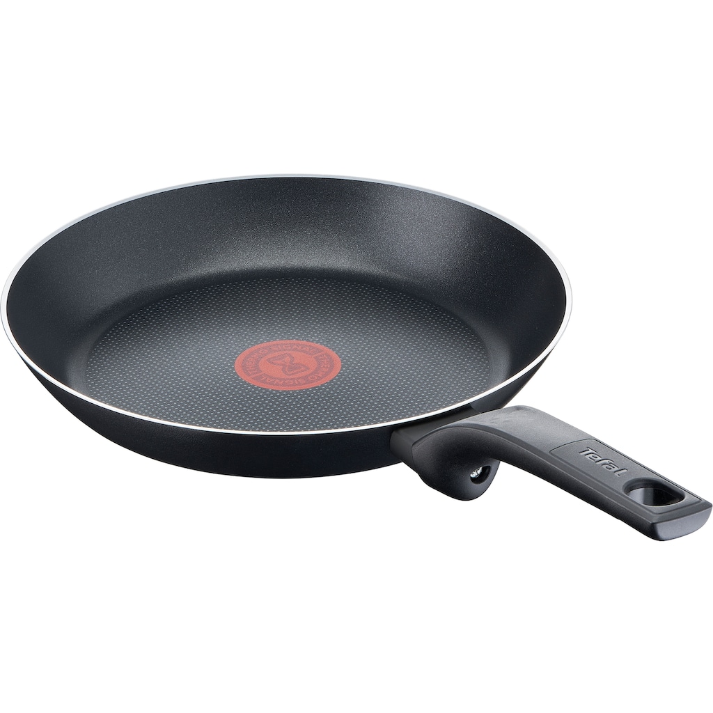 Tefal Bratpfanne »Tefal Easy Cook & Clean Pfanne, Mühelose Reinigung, Antihaftversiegelung, Thermo-Signal Temperaturanzeiger, Diffusion Pfannenboden, Gleichmäßige Wärmeverteilung, Gesundes Kochen, Sicheres Kochgeschirr«, Aluminium, (1tlg.), Titanium