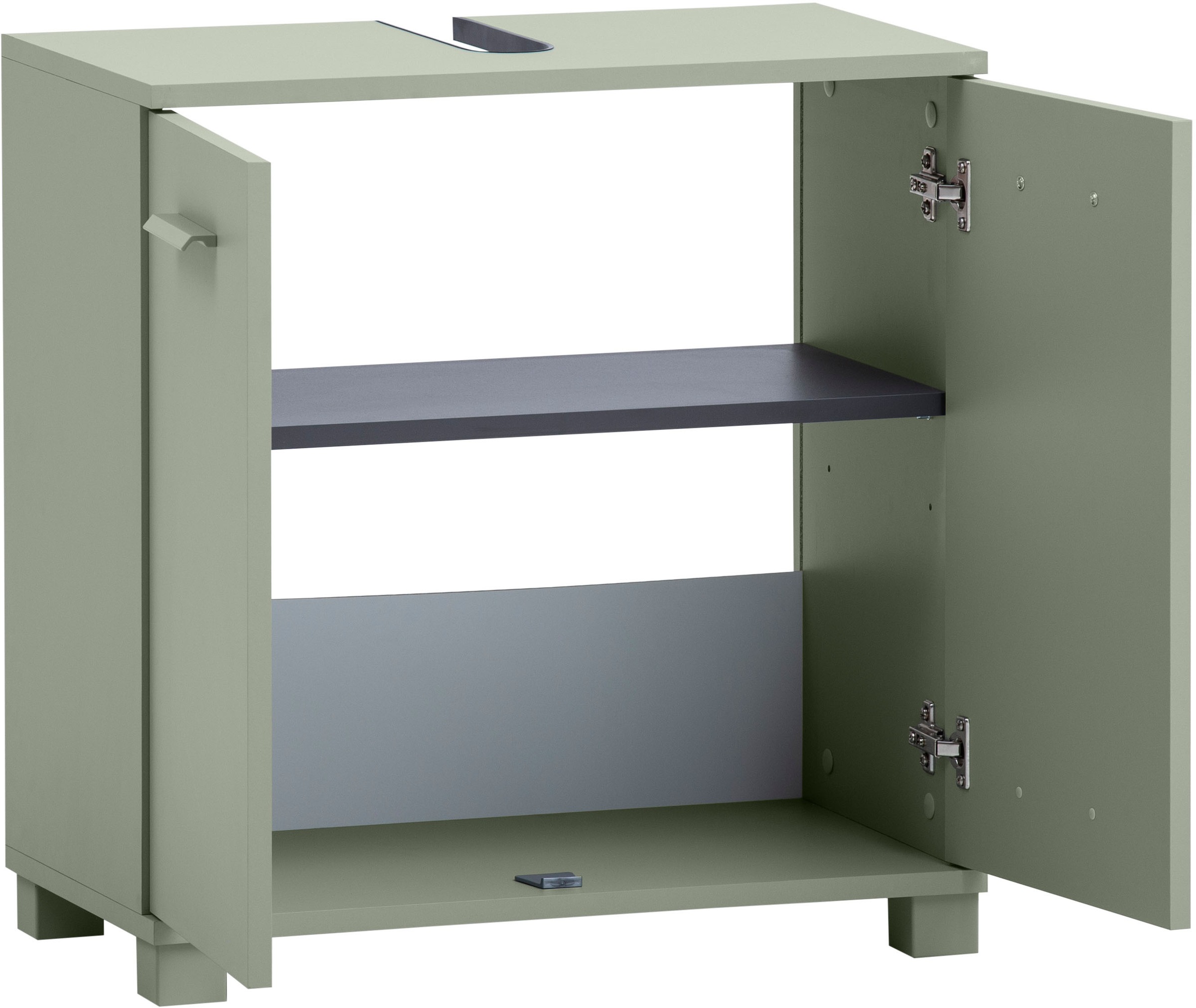 Schildmeyer Waschbeckenunterschrank »Mono, Breite 59 cm, Metallbeschläge«, Made in Germany