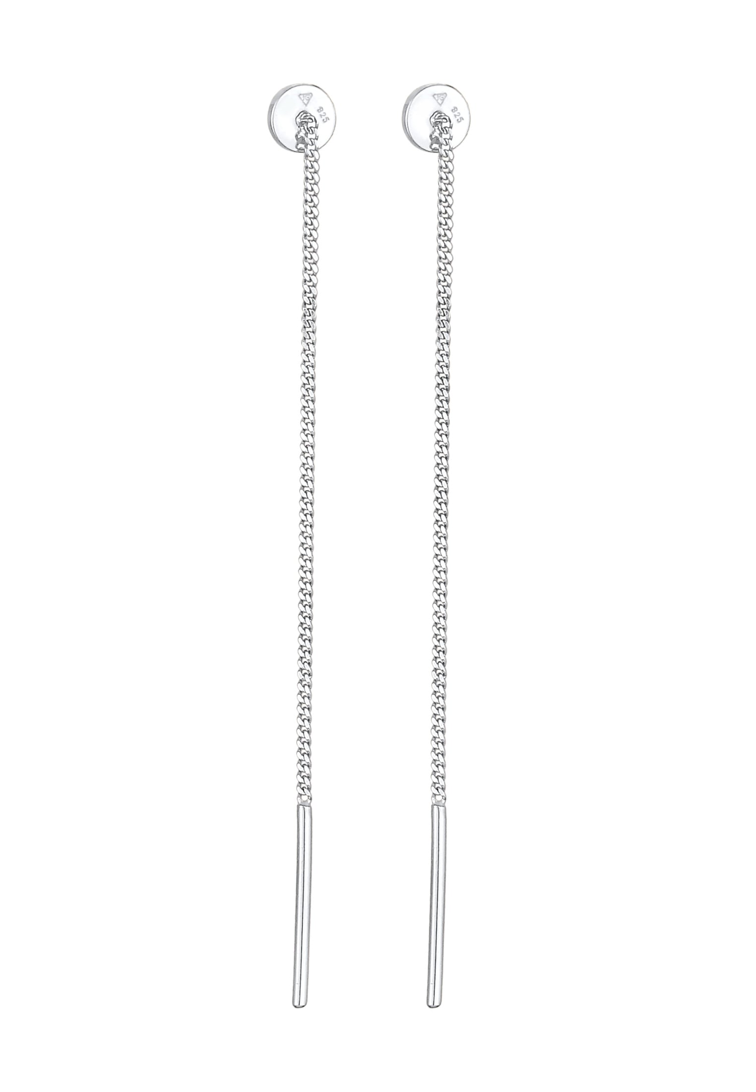 Elli Paar Ohrhänger »Plättchen Minimal Basic Durchziehen 925 Silber«