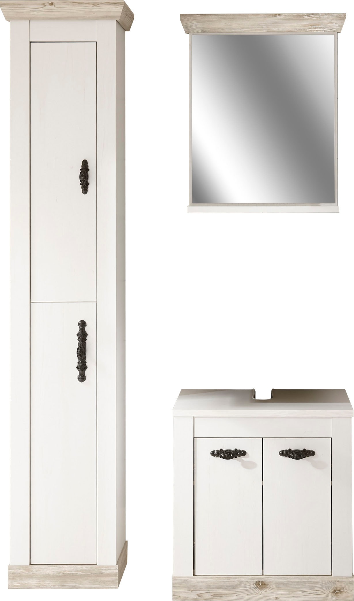 Home affaire Badmöbel-Set »Florenz, Bad im Landhausstil, 3-teiliges Badezim günstig online kaufen