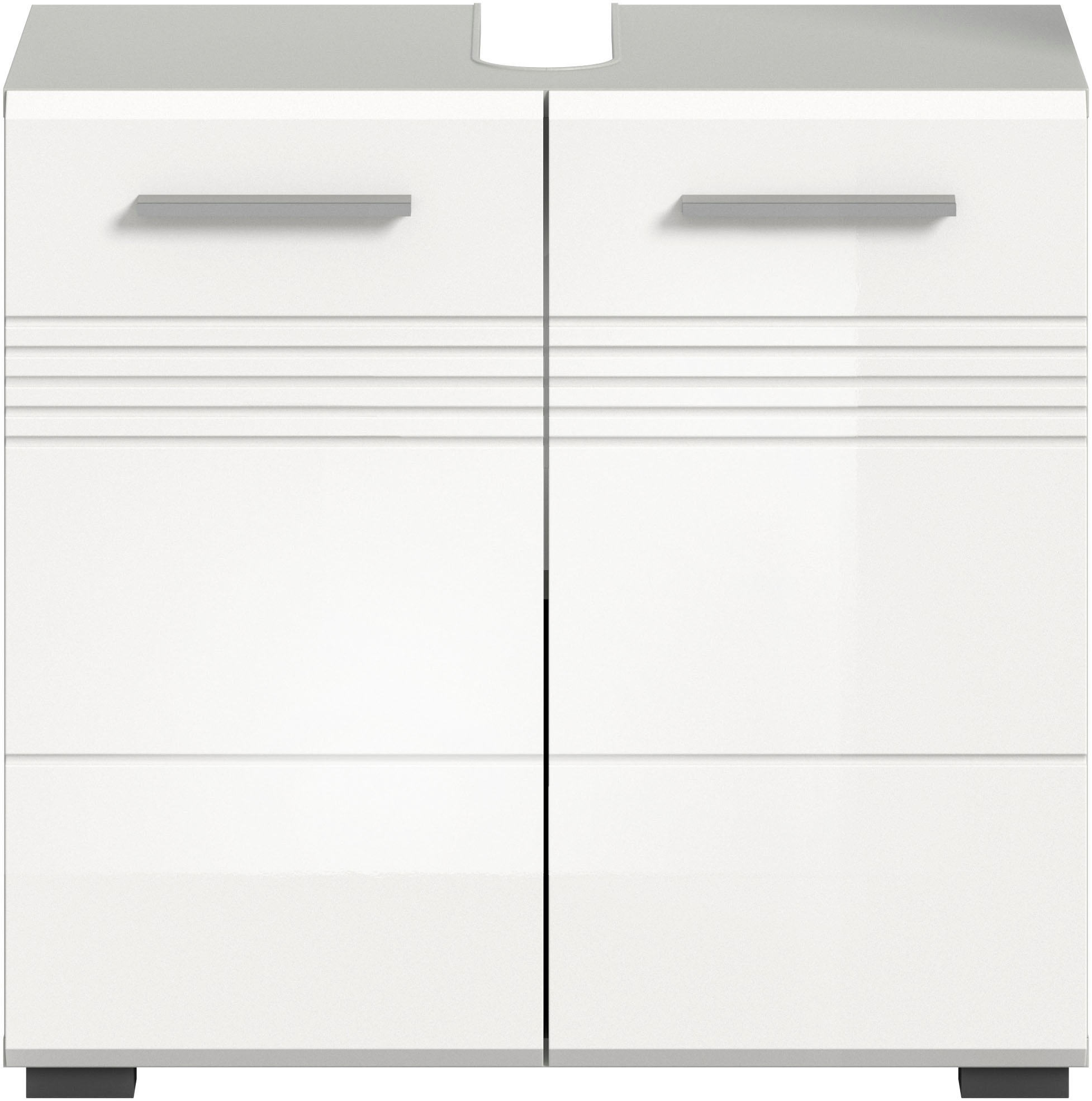 welltime Waschbeckenunterschrank »Calcio, Breite 60 cm, 2 Türen, 1 Einlegeboden, geteilte Rückwand«, MDF Front, Badschrank, Bad-Möbel, Badezimmer