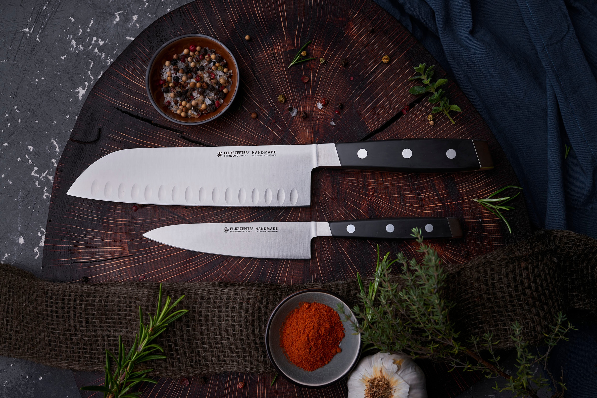 Felix Solingen Santokumesser »First Class«, (1 tlg.), Handmade in Solingen, Allrounder