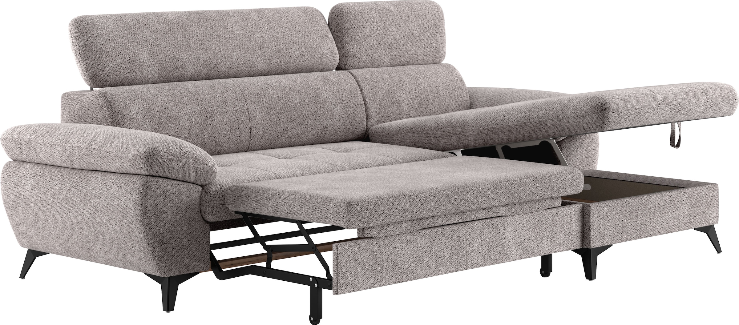COTTA Ecksofa »Hudson L-Form«, mit Kopfteilverstellung, wahlweise mit Bettfunktion & Bettkasten