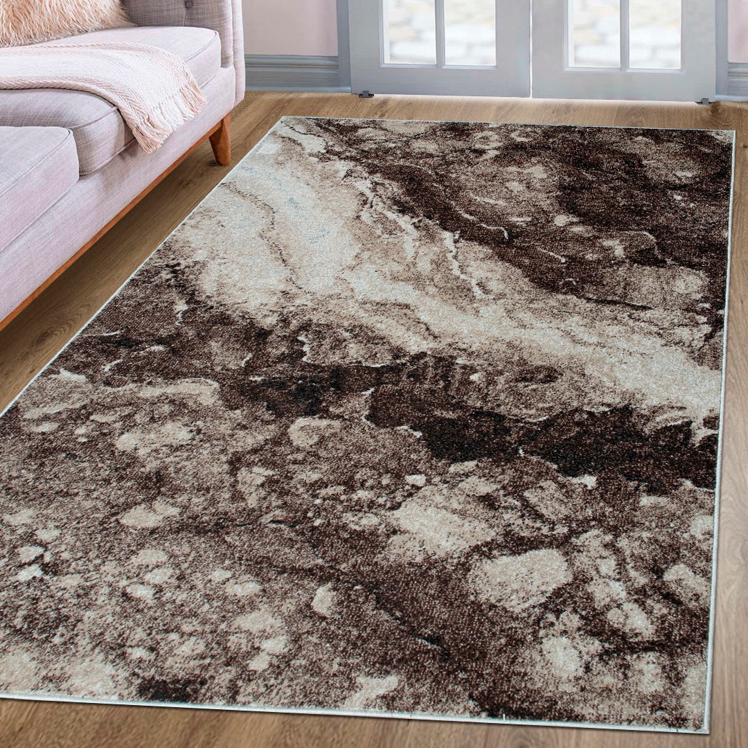 my home Teppich »Sonnenhang«, rechteckig, 9 mm Höhe, mit besonders weichem Flor, Kurzflor, modernes Marmor Design