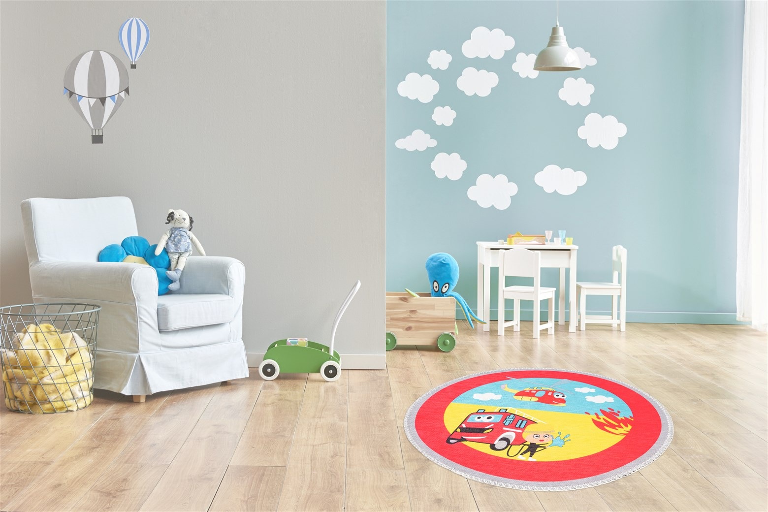 Arte Espina Kinderteppich »Playground 400«, rechteckig, 5 mm Höhe, Fantasievoll bedruckter Kinderteppich, strapazierfähig, weiche Haptik