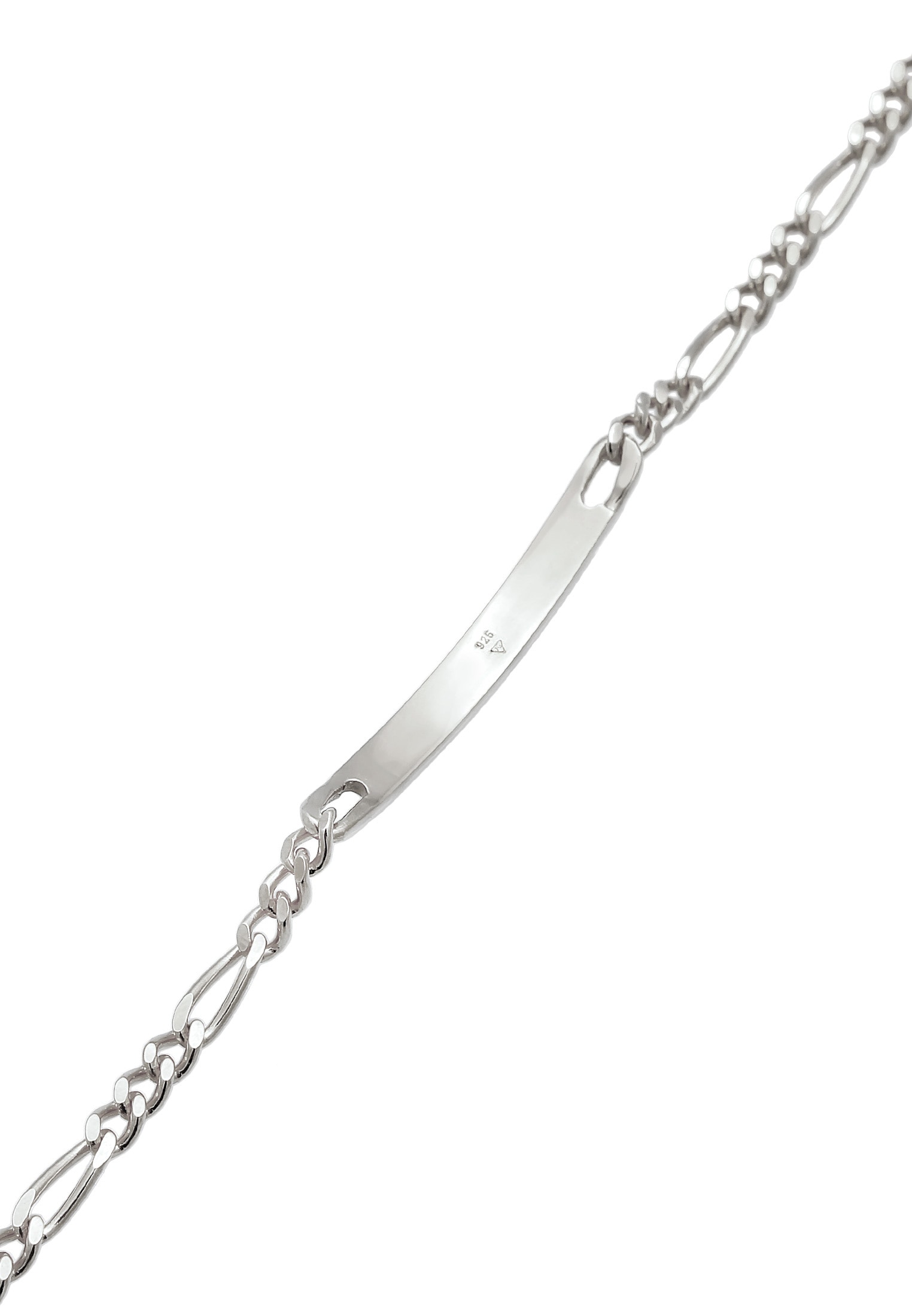 Kuzzoi Armband »Herren ID Platte Figaro Klassisch 925 Silber«