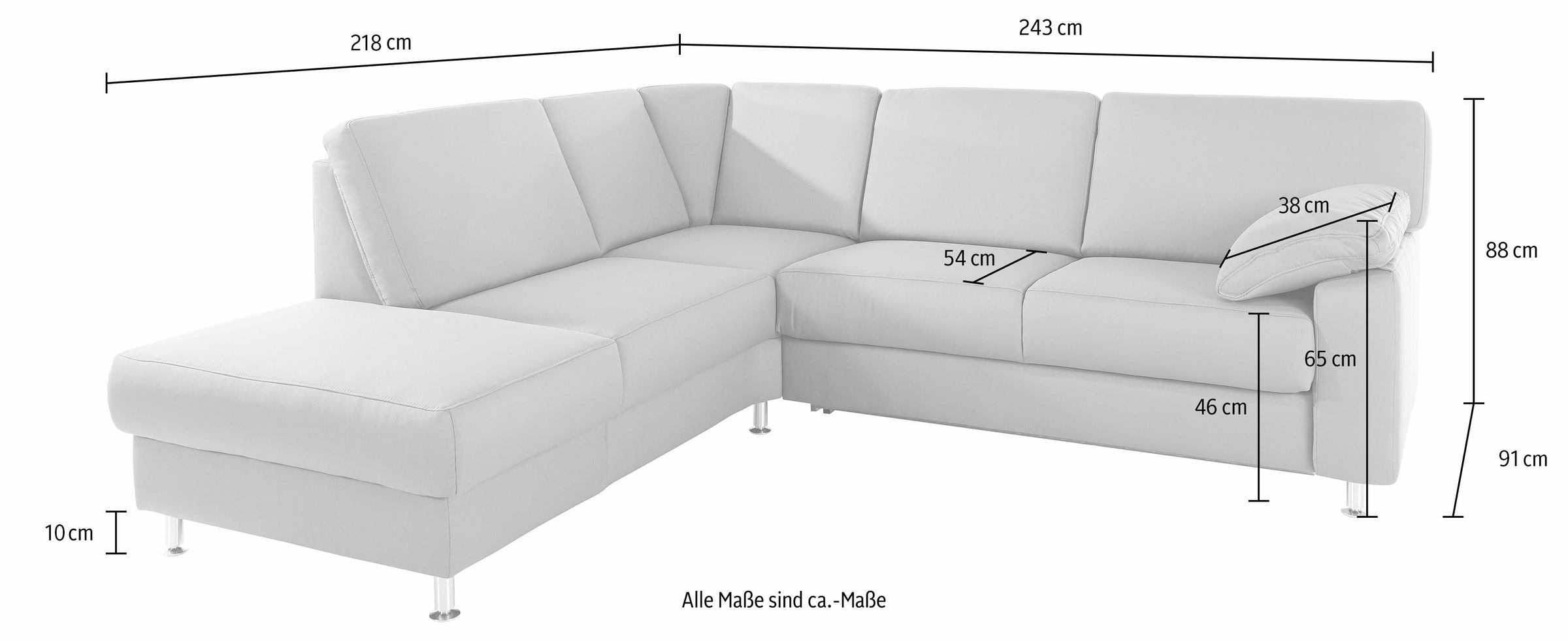 sit&more Ecksofa »Belfort L-Form«, wahlweise mit Vorziehsitz und Bettkasten