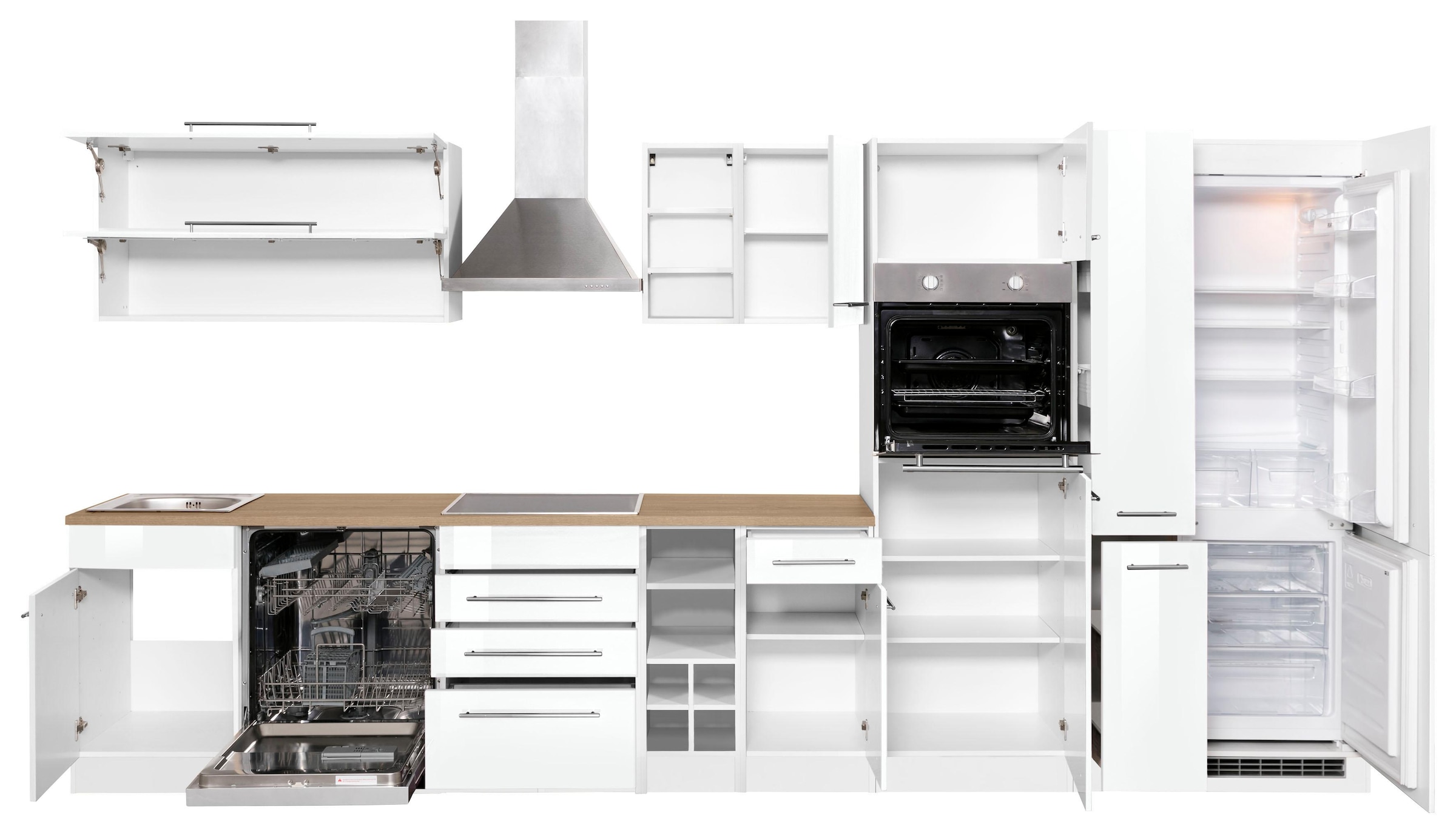 KOCHSTATION Küchenzeile »KS-Eton«, ohne E-Geräte, Breite 390 cm