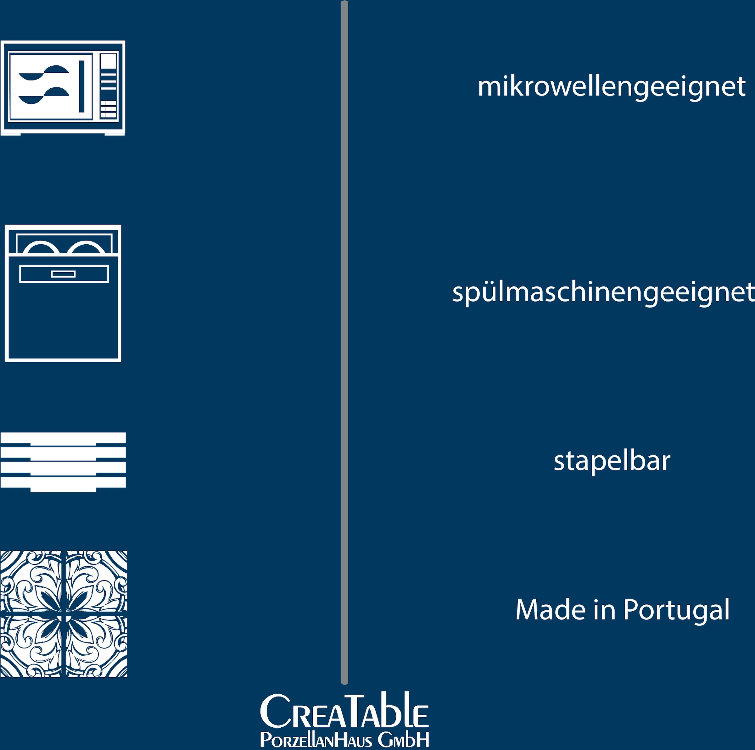 CreaTable Kombiservice »Geschirr-Set Cordoba«, (Set, 16 tlg., Kaffeeservice und Tafelservice im Set, für 4 Personen), Service, Rautenmuster, Made in Europe, 16 Teile, für 4 Personen