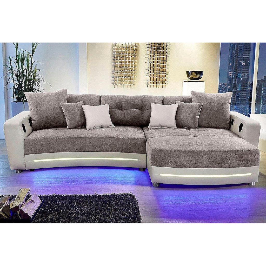 Jockenhöfer Gruppe Ecksofa Laredo, inklusive RGB-LED-Beleuchtung und Bluetooth-Soundsystem