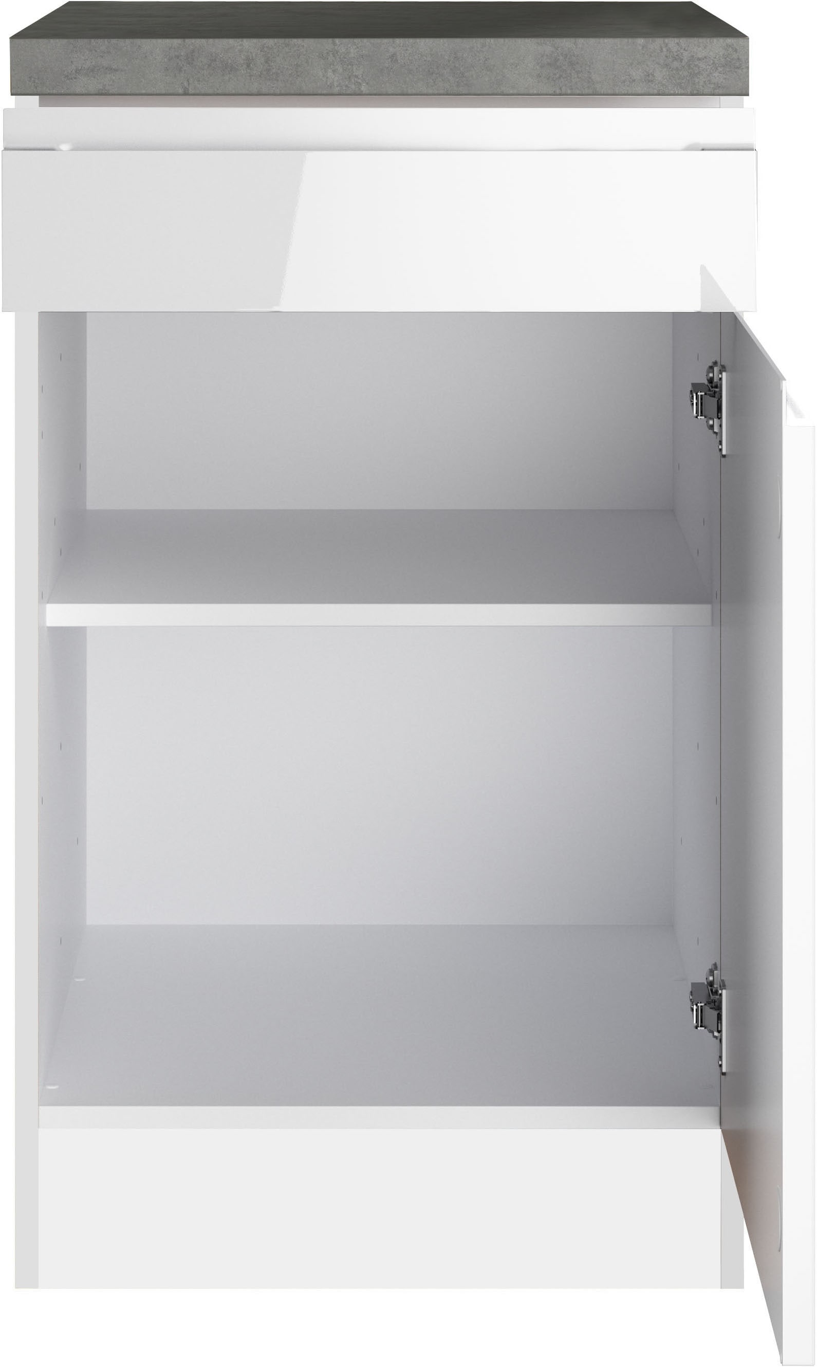 KOCHSTATION Unterschrank »KS-Virginia,neu in verbesserter Ausführung« Stauraum, Softclose, mit CPL-Arbeitsplatte,  Breite 50 cm, 1 Tür, 1 Schubkasten, Soft-Close-Funktion