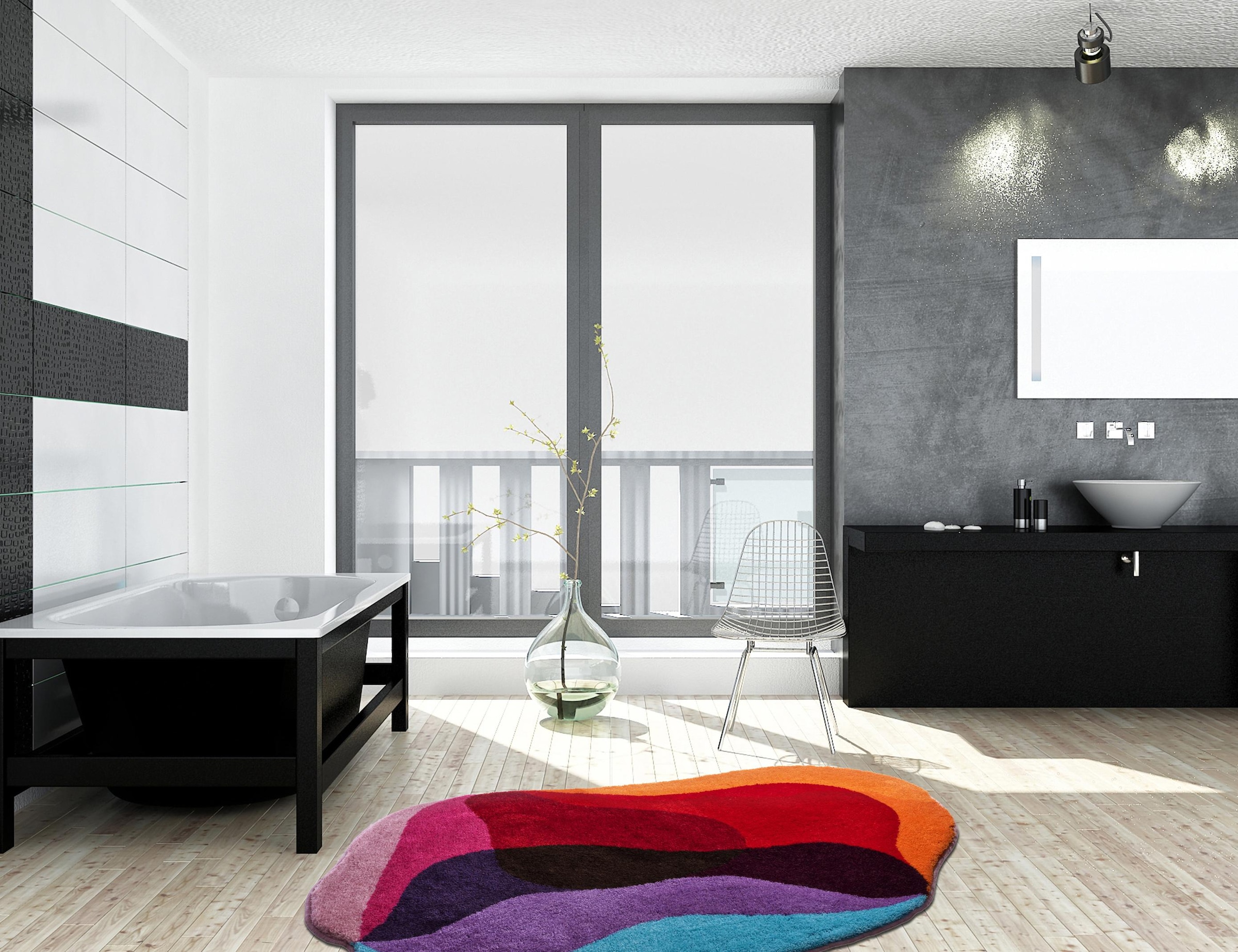 Grund Badematte »KARIM RASHID CONCEPT 21«, rutschhemmend beschichtet, fußbodenheizungsgeeignet, bunte Badematte mit abstraktem Design