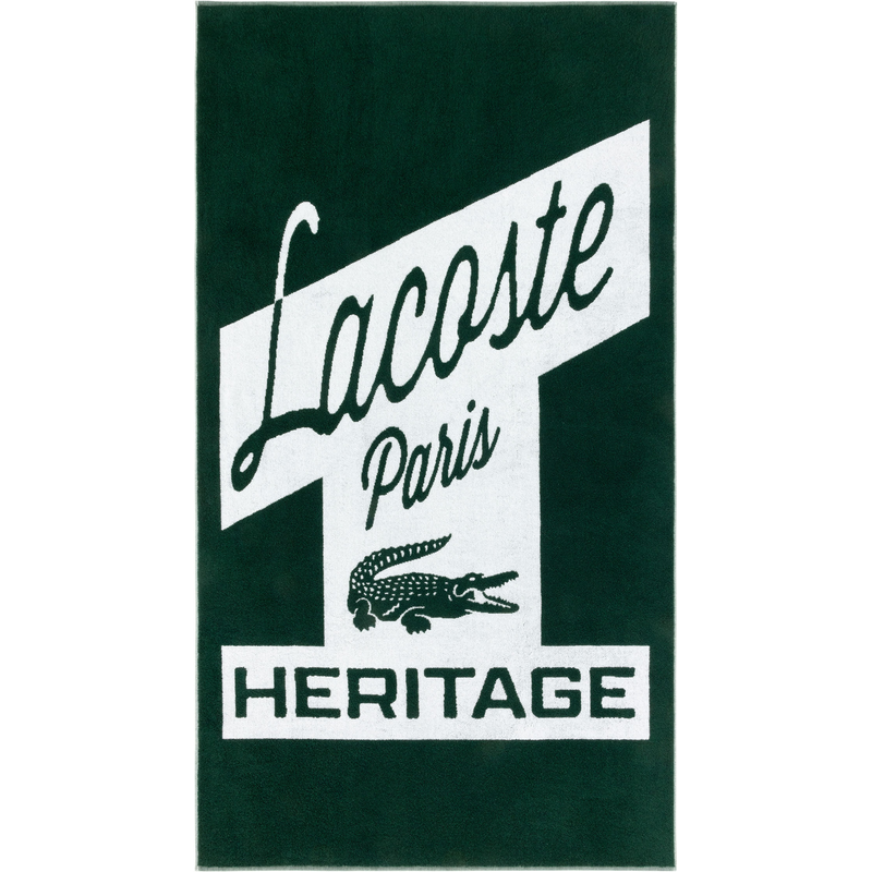 LACOSTE Strandtuch »LRETRO« mit Label-Applikationen vert Obermaterial: 100% Baumwolle B/L: 90 cmx160 cm