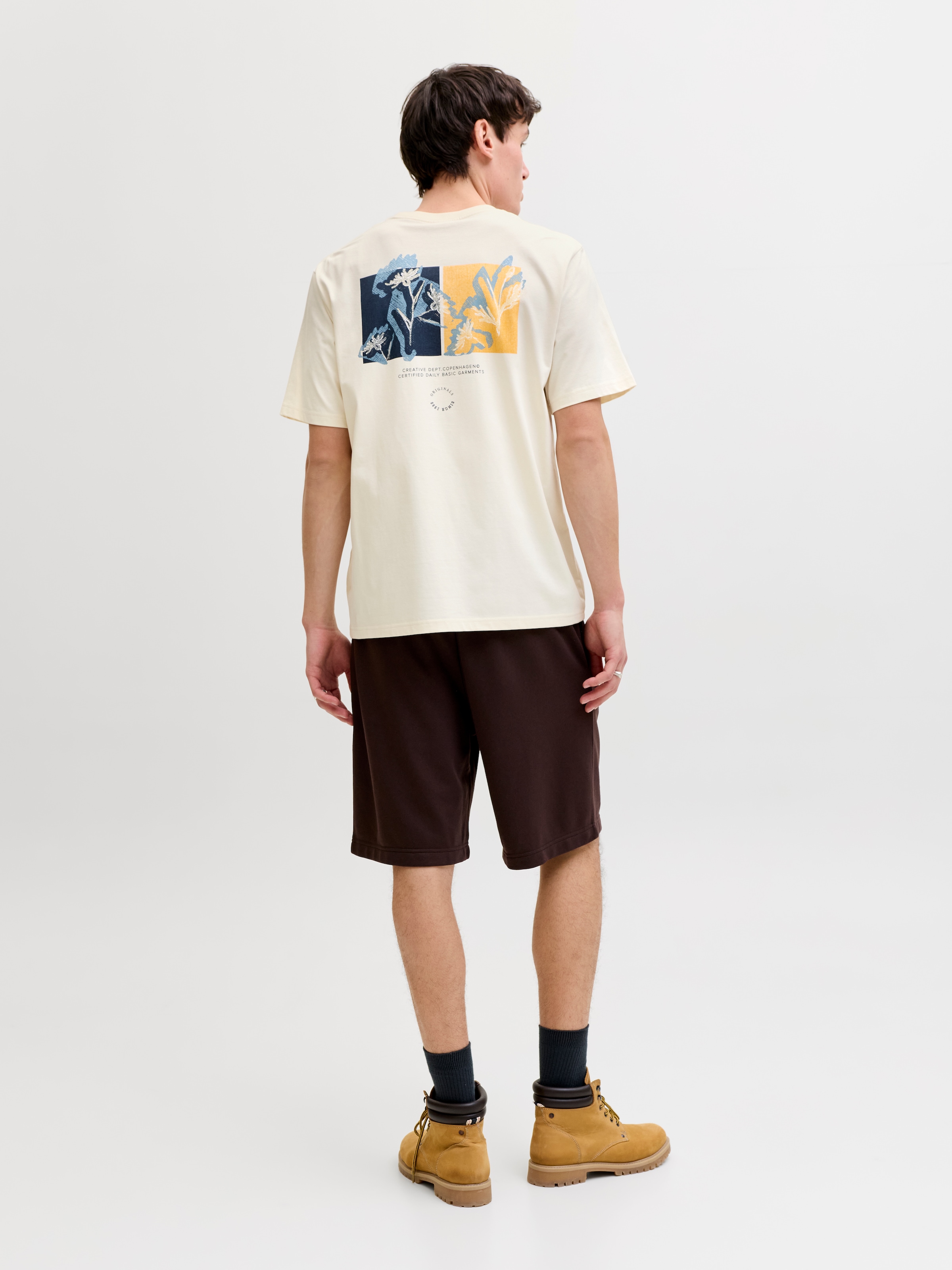 Jack & Jones Kurzarmshirt »JORMONTAUK AOP BACK TEE SS CREW NECK« Baumwolle, regular fit