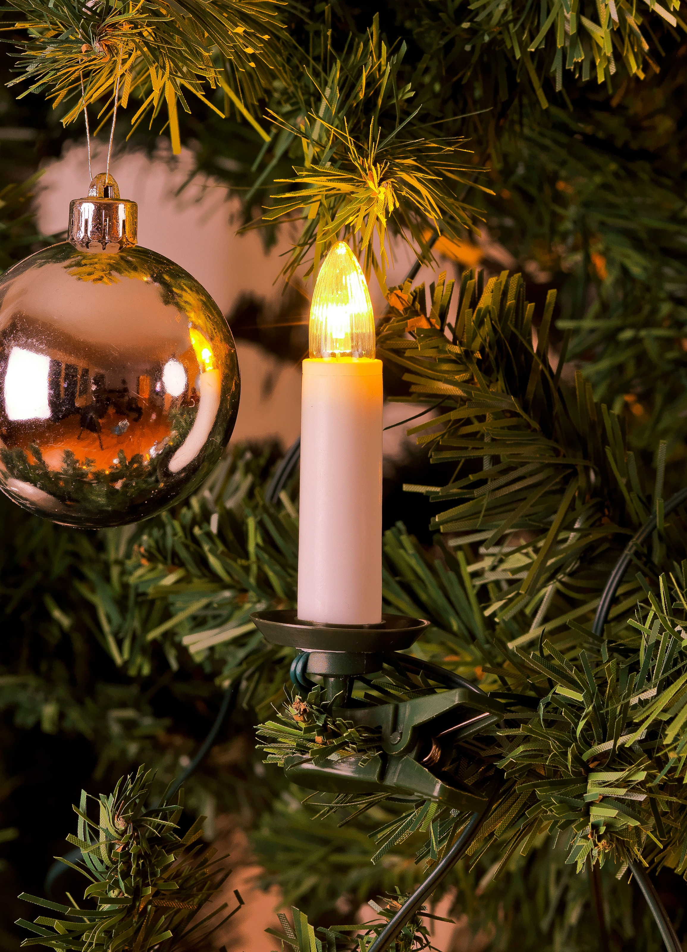 35 St.-flammig, Dioden LED-Christbaumkerzen warm online Christbaumschmuck«, bestellen KONSTSMIDE Baumkette, One »Weihnachtsdeko, weiße 35 LED String, Topbirnen,