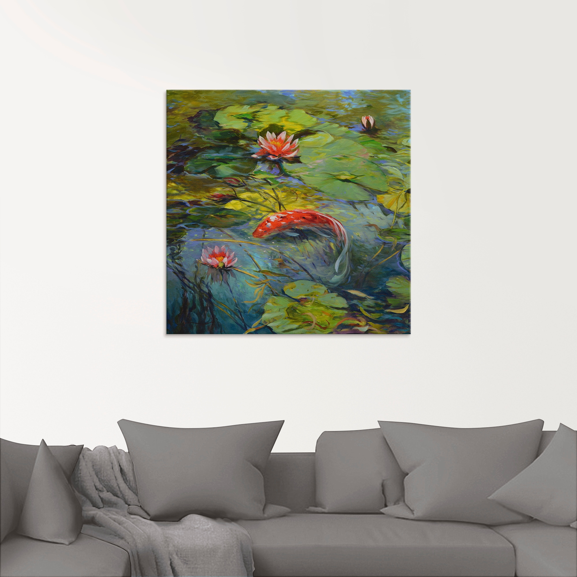 Artland Glasbild »Roter Koi«, Wassertiere, (1 St.), in verschiedenen Größen
