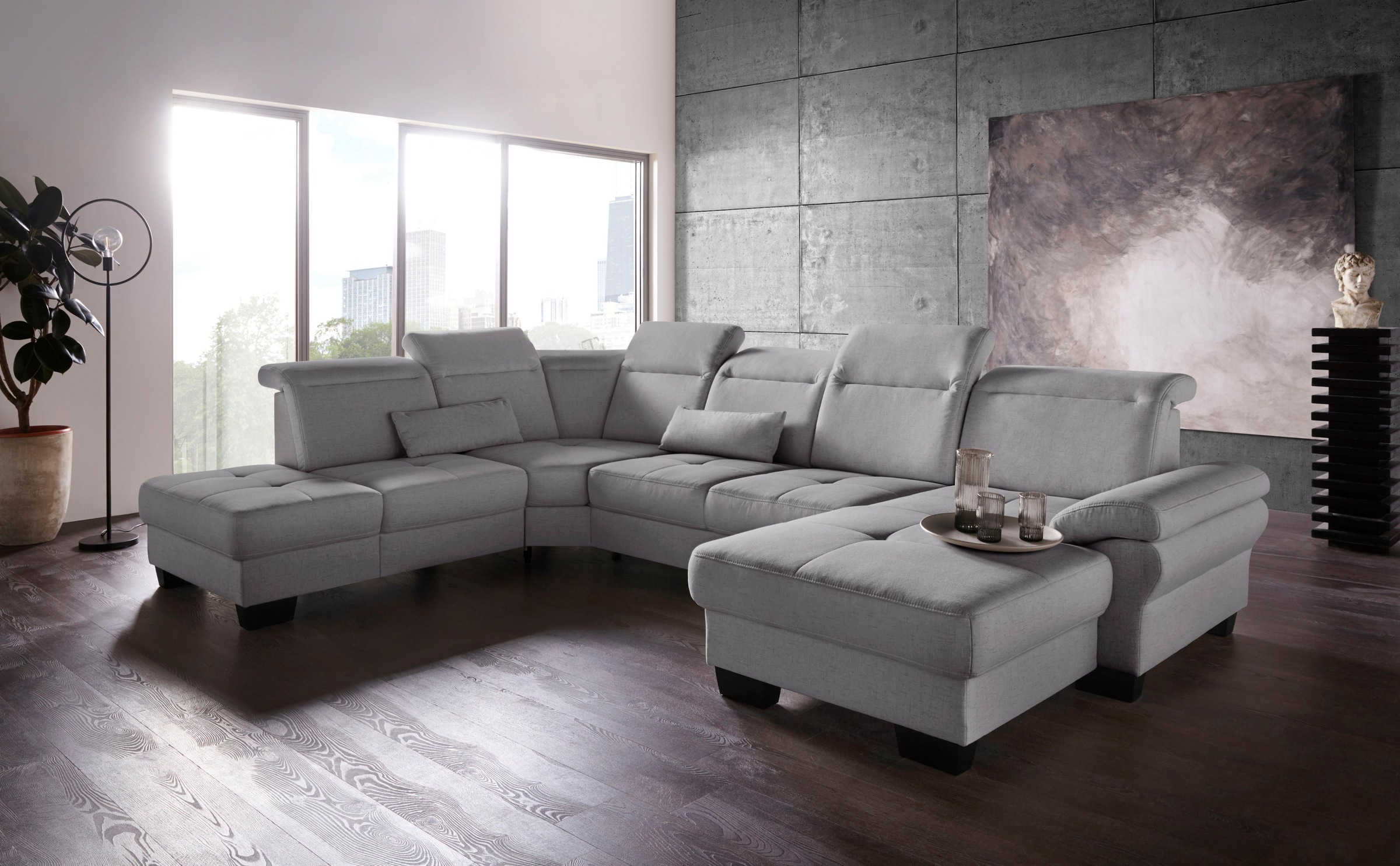 Home affaire Wohnlandschaft »Cornwall U-Form« inkl. Sitztiefenverstellung, günstig online kaufen