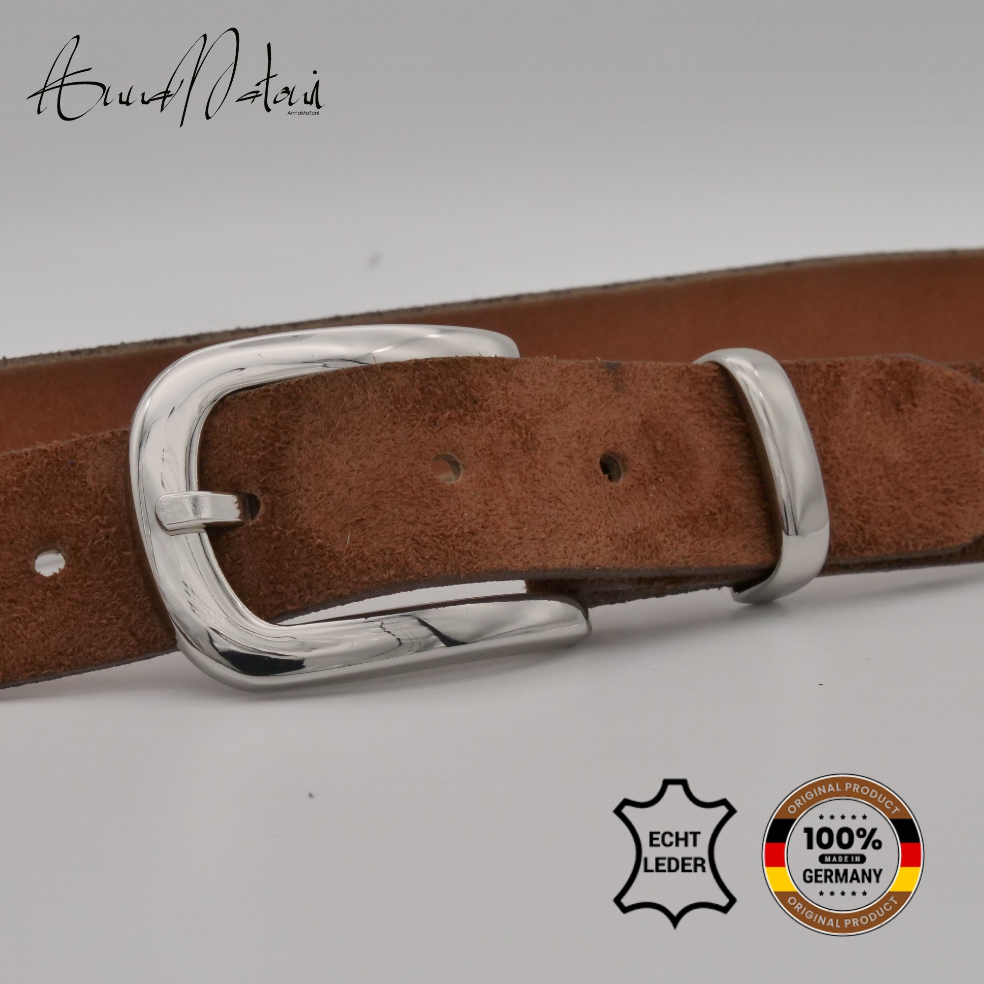 AnnaMatoni Ledergürtel »AnnaMatoni Damen Ledergürtel in hochwertigem Velour Leder 3cm«