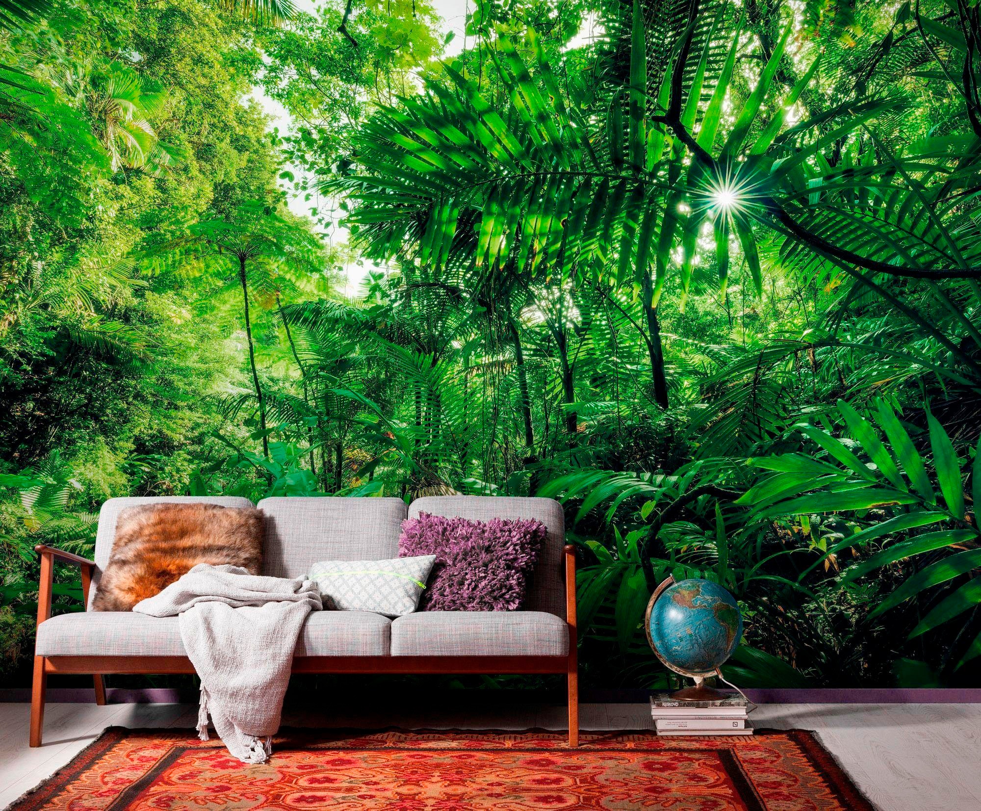 Komar Vliestapete »Digitaldruck Vlies - Into The Jungle - Größe 400 x 250 cm«, bedruckt, Wohnzimmer, Schlafzimmer