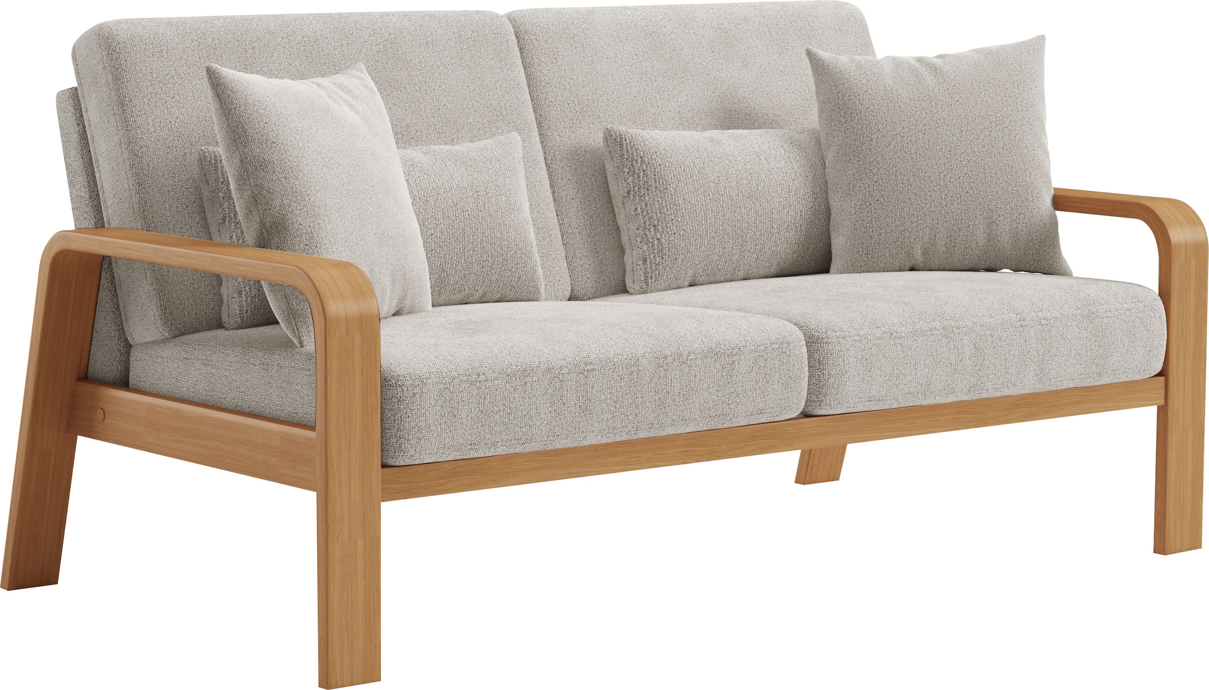 sit&more 2,5-Sitzer »Kolding«, Armlehnen aus eichefarbigem Buchenholz, verschiedene Bezüge und Farben