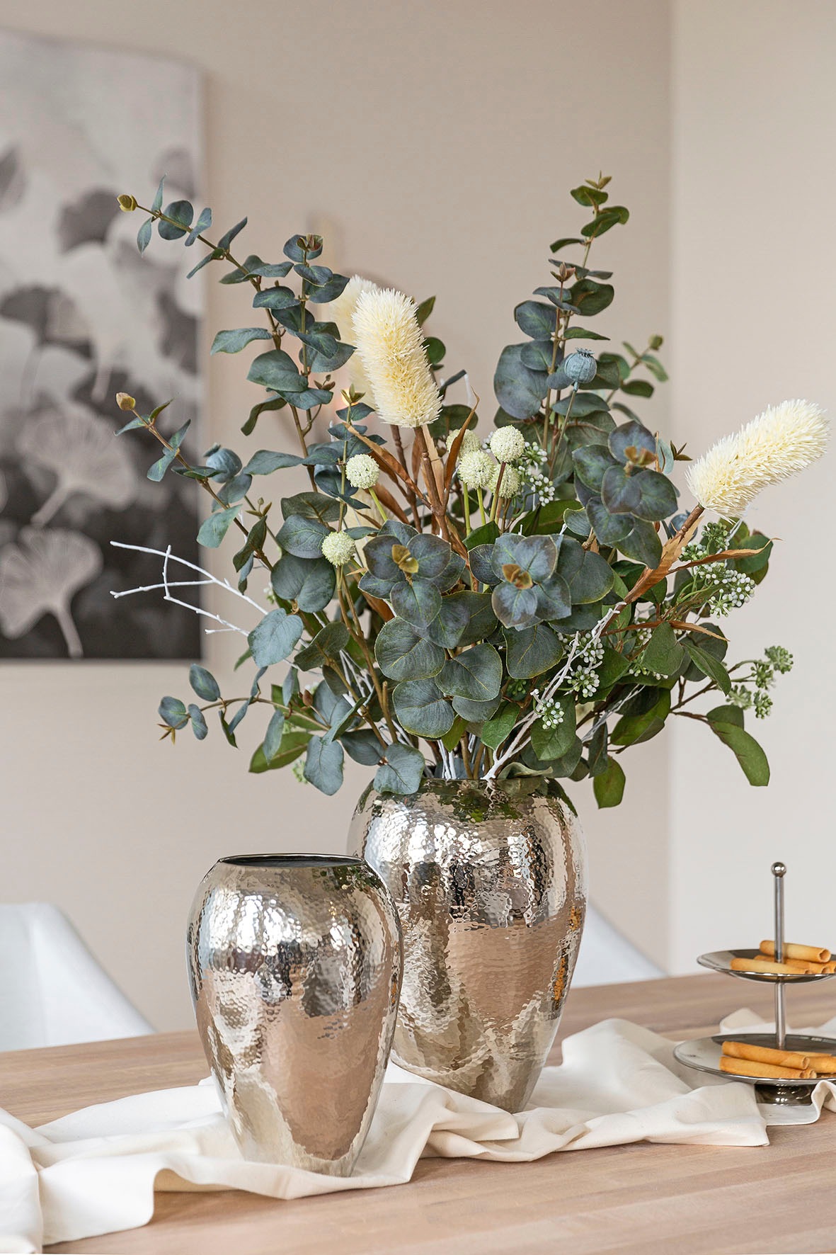 Fink Dekovase »MALANA« gehämmert, Handarbeit, Unikatcharakter, vernickelt, wasserdicht