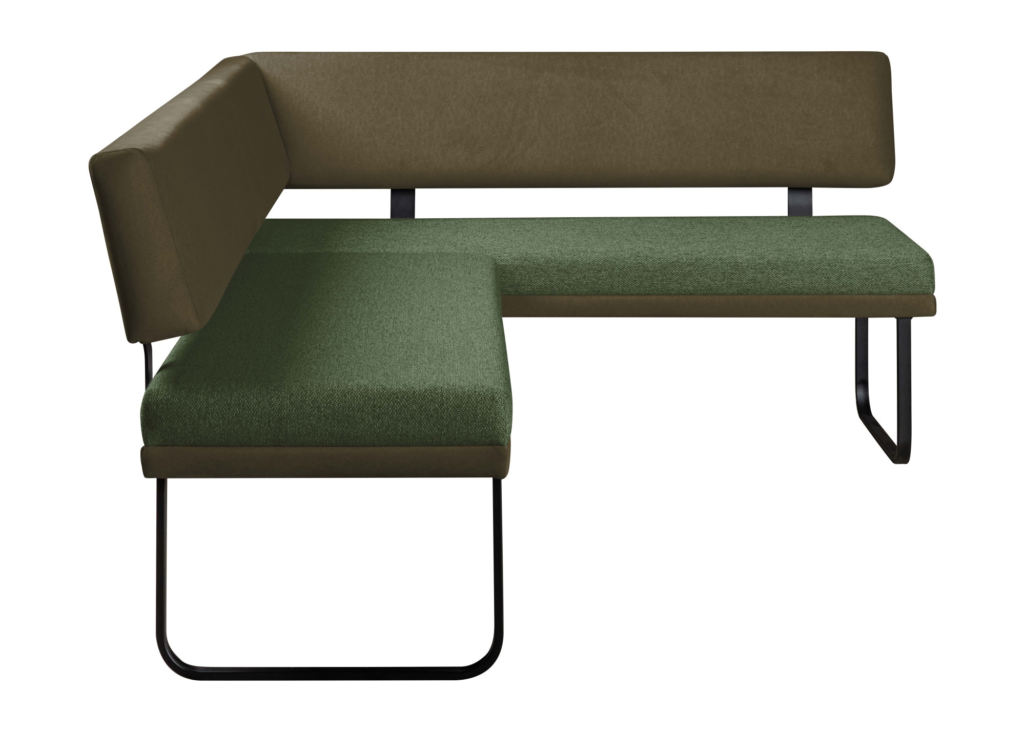 OTTO home Eckbank »Gabi Esszimmerbank, Bank, Küchenbank, Polsterbank« Gestell aus matt-schwarzem Flachmetall, stabil, 2-Stoff-Design