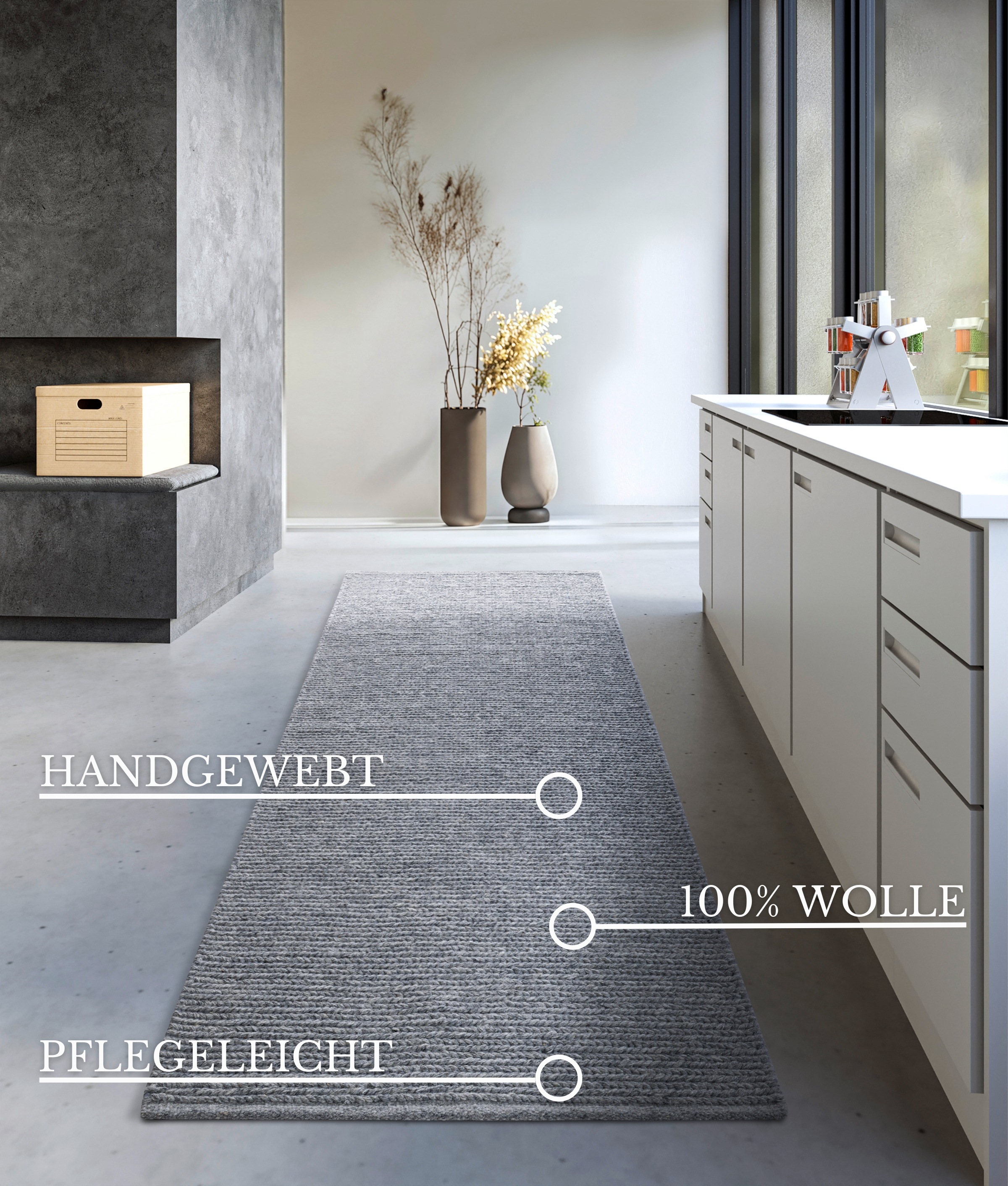 Villeroy & Boch Wollteppich »Francois«, rechteckig, 7 mm Höhe, in rund, oval, Läufer, handgewebt, Wolle, Wohnzimmer, Schlafzimmer