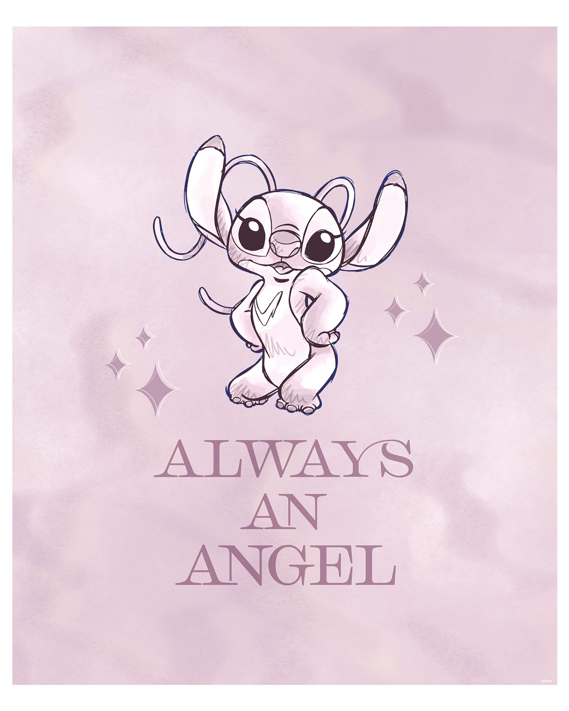 Komar Bild »Stitch Always an Angel«, Disney, (1 St.), Wandbild zur Dekoration im Kinderzimmer - ohne Rahmen