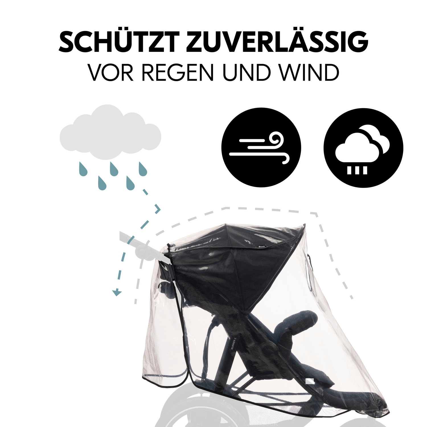 Hauck Kinderwagen-Regenschutzhülle »Pushchair Raincover 3W«, für 3-Rad-Buggy