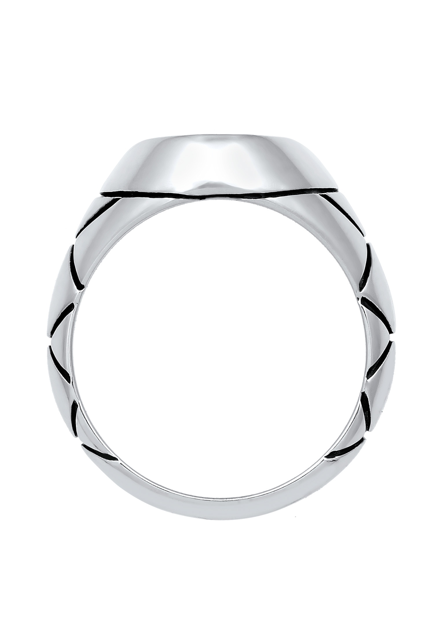 Kuzzoi Siegelring »Herren Siegelring Oval Emaille 925er Silber«