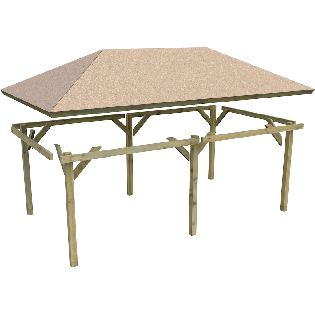 Karibu Pavillon »Bergen 2«, (Set), BxTxH: 592x338x290 cm, mit H-Pfostenanker