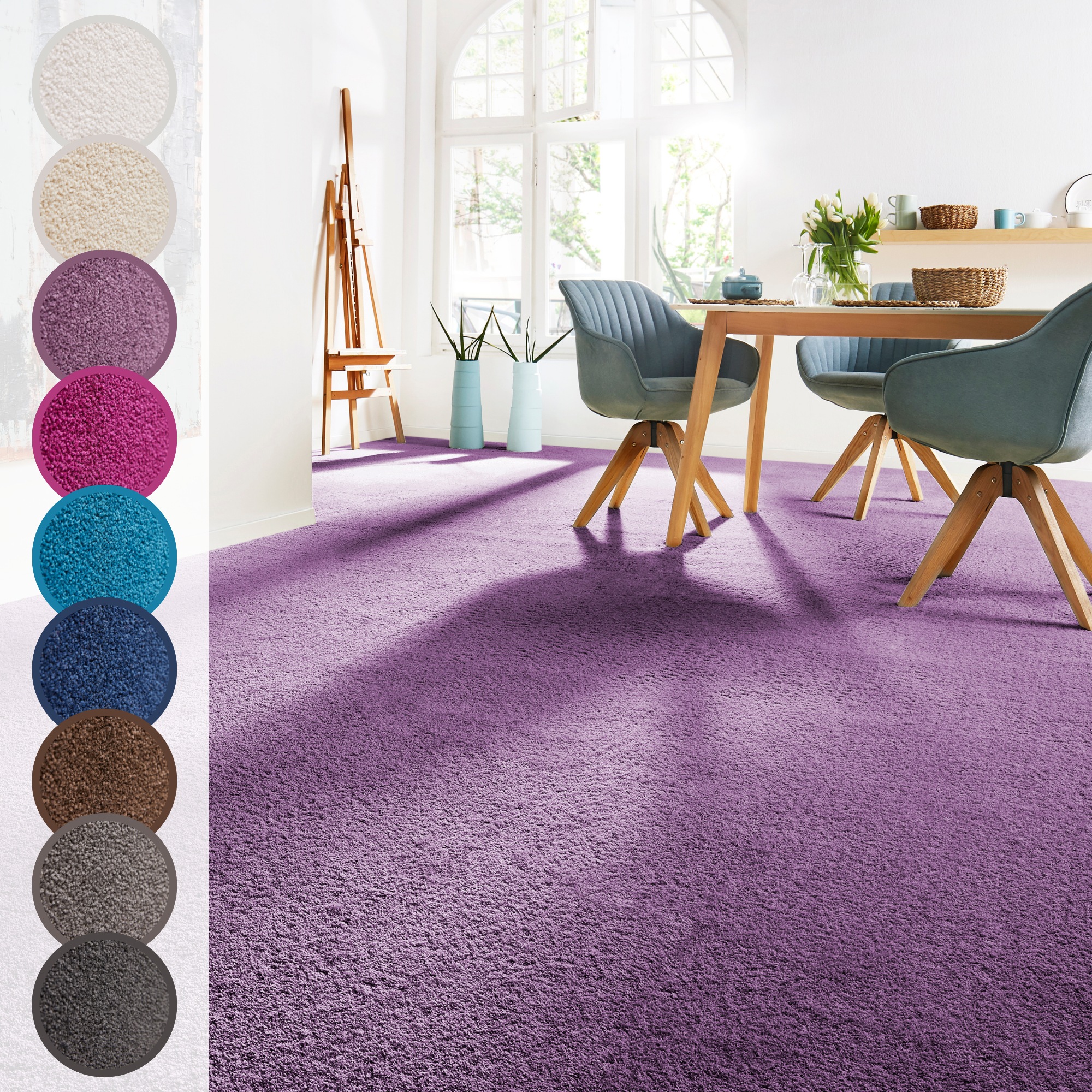 Andiamo Teppichboden »Sophie, Frisee-Velours, Made in Netherlands«, rechtec günstig online kaufen