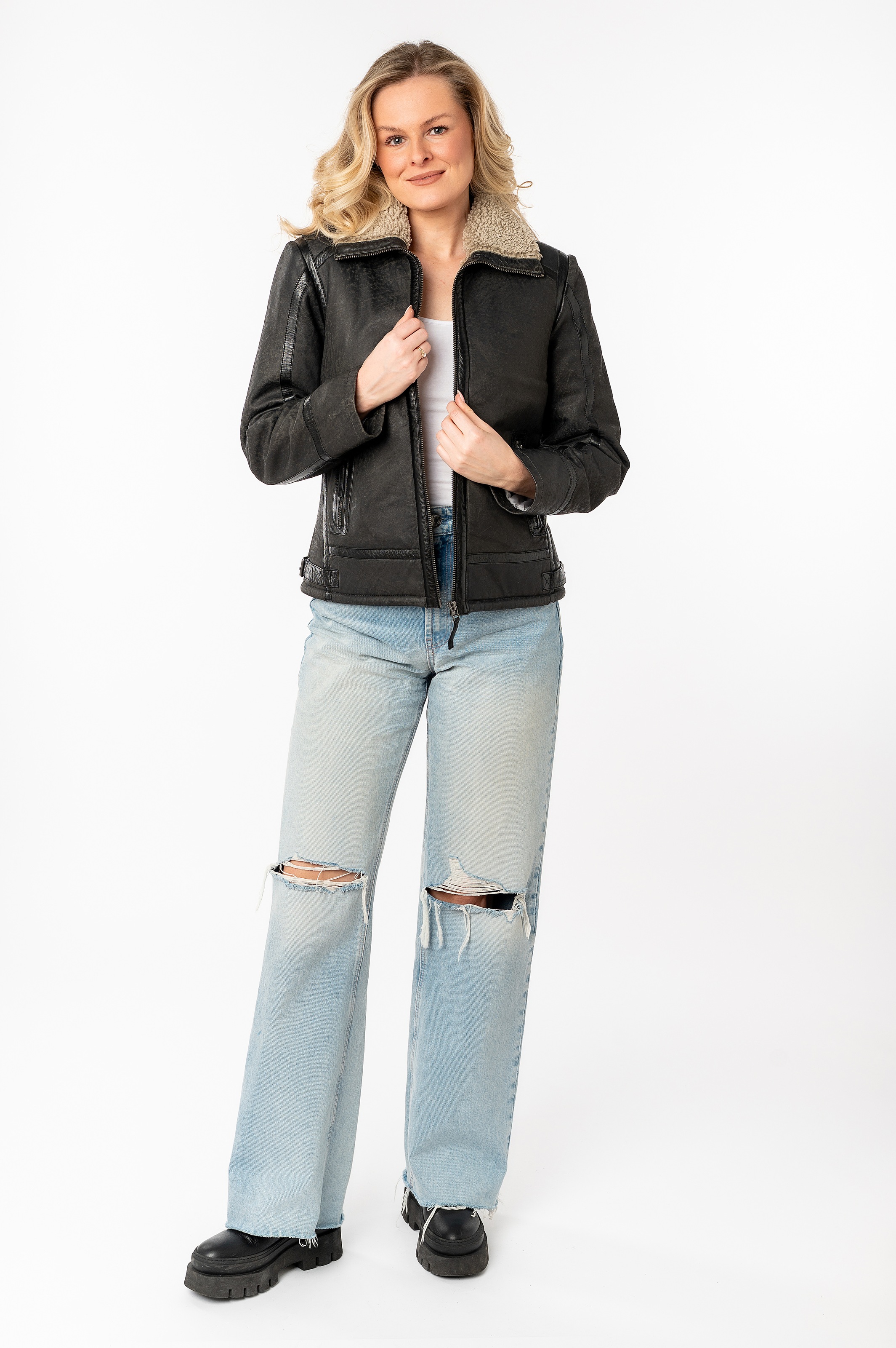 Mauritius Lederjacke »MWIske«, mit Umlegekragen