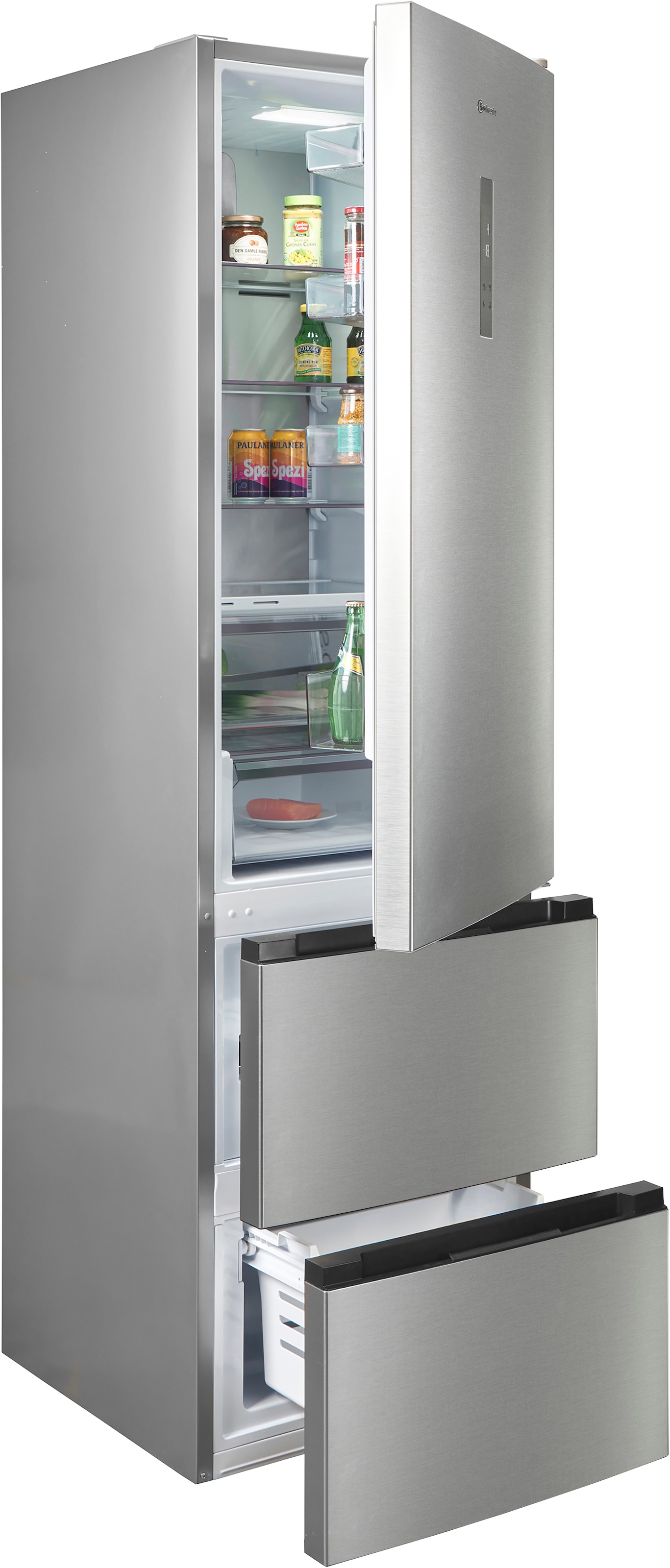 BAUKNECHT Kühl-/Gefrierkombination KGDD  200C »KGDD  200C« 203,5 cm hoch 59,5 cm breit Dynamic Intelligence