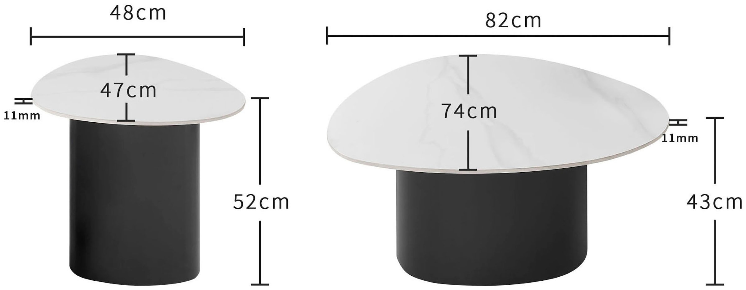 OTTO home Couchtisch »Craco« Set,  2er-Set, in unterschiedlichen Höhen, ideal als Ablagefläche