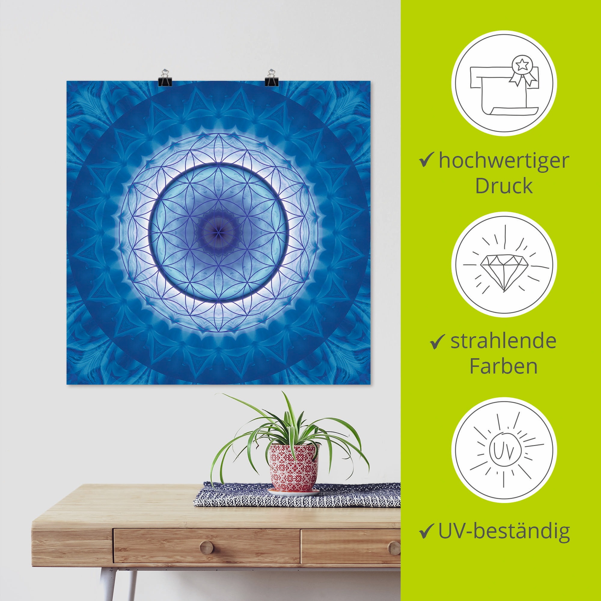 Artland Poster »Blume des Lebens 2« Muster 1 Stk. tlg. ohne Rahmen