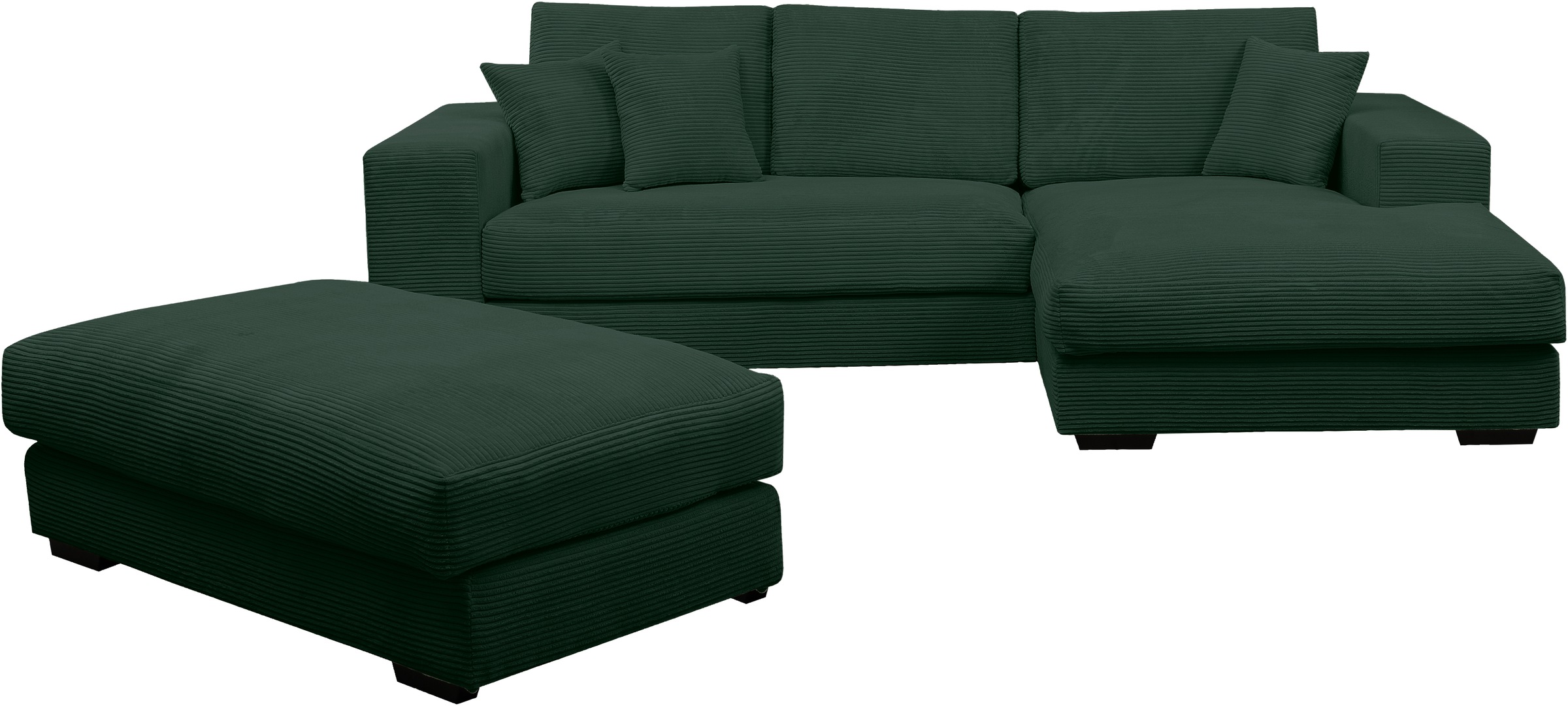 WERK2 Polstergarnitur »Eden L-Form + Hocker. Mega Couch Breite 286cm, Cord« günstig online kaufen