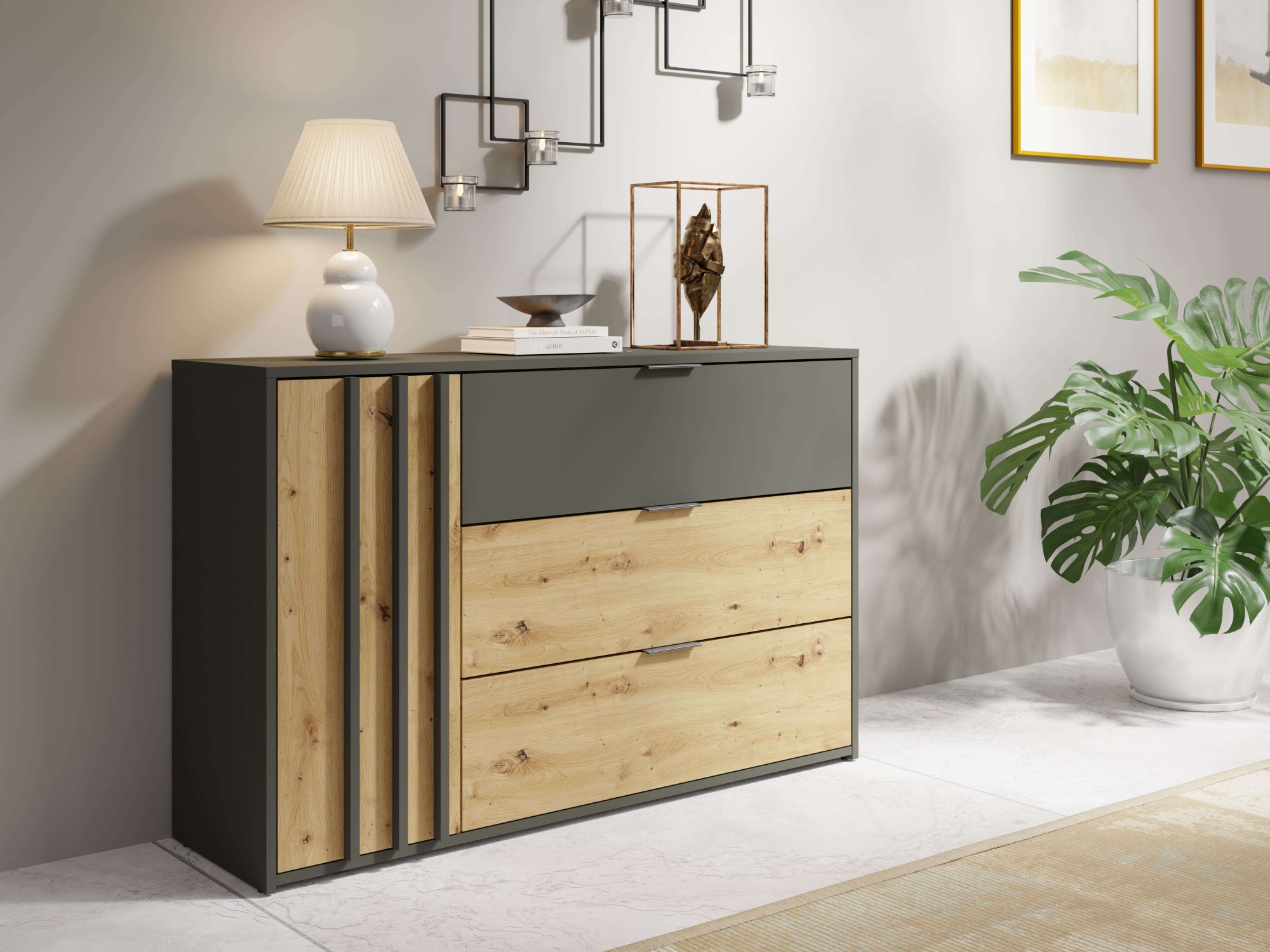 Home affaire Kommode »Kommode Loreto mit 3 Schubladen und eine Tür, B/T/H 1 günstig online kaufen