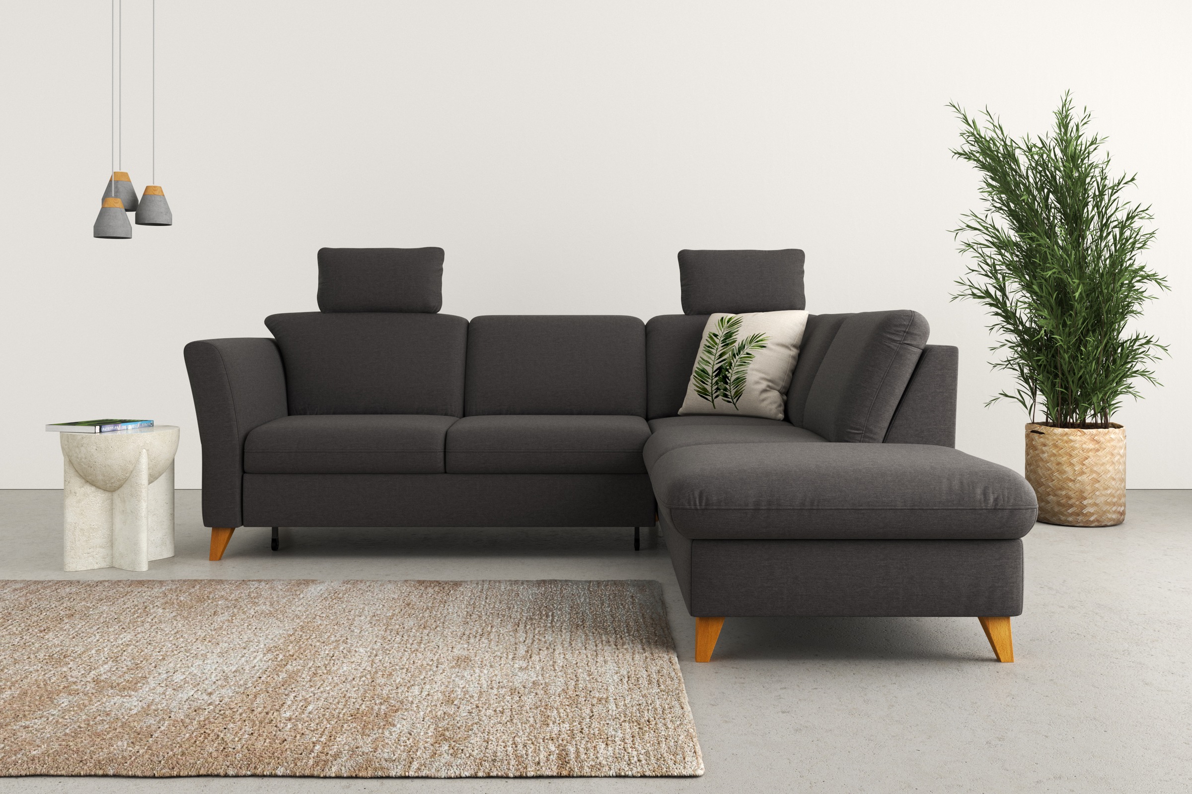 Home affaire Ecksofa »Trelleborg L-Form«, Federkern-Polsterung, wahlweise mit Bettfunktion und Stauraum