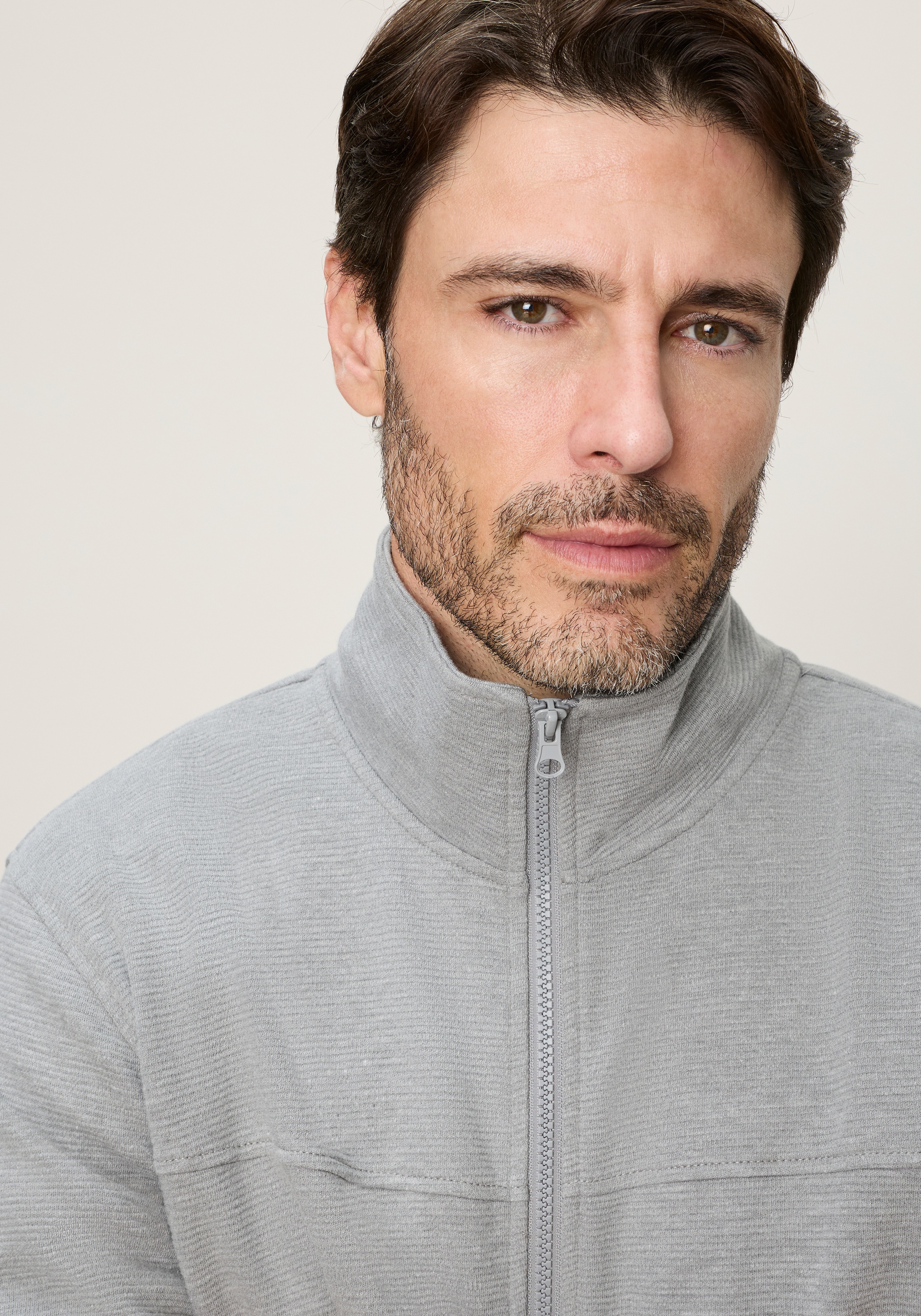 Man's World Sweatjacke mit hochschließendem Kragen, Langarm