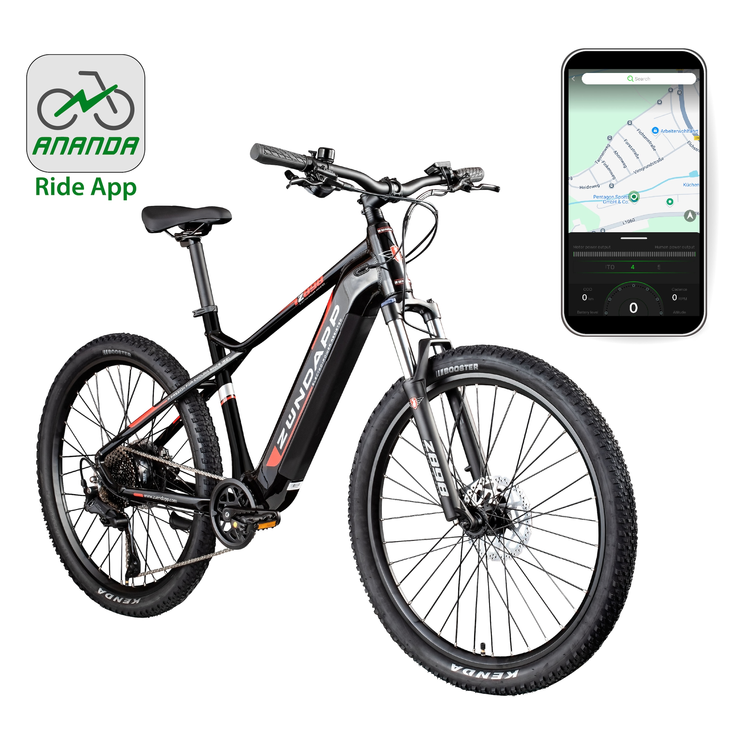 Zündapp »Z898« 10 Gang Kettenschaltung Heckmotor 250 W Pedelec, Elektrofahrrad für Damen u. Herren, MTB