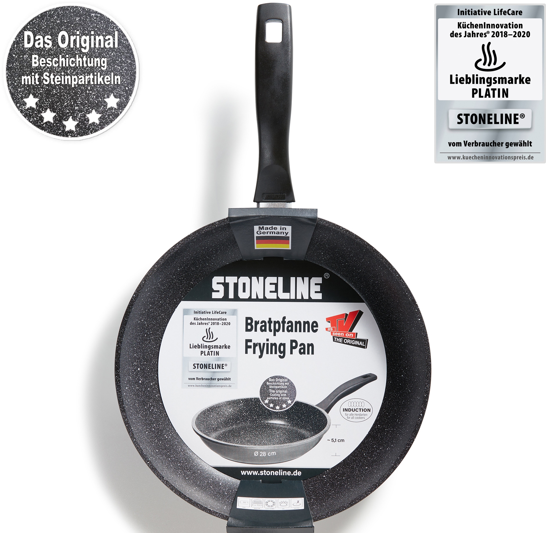 STONELINE Bratpfanne, Aluminium, (1 tlg.), STONELINE®- Keramikbeschichtung, Induktion