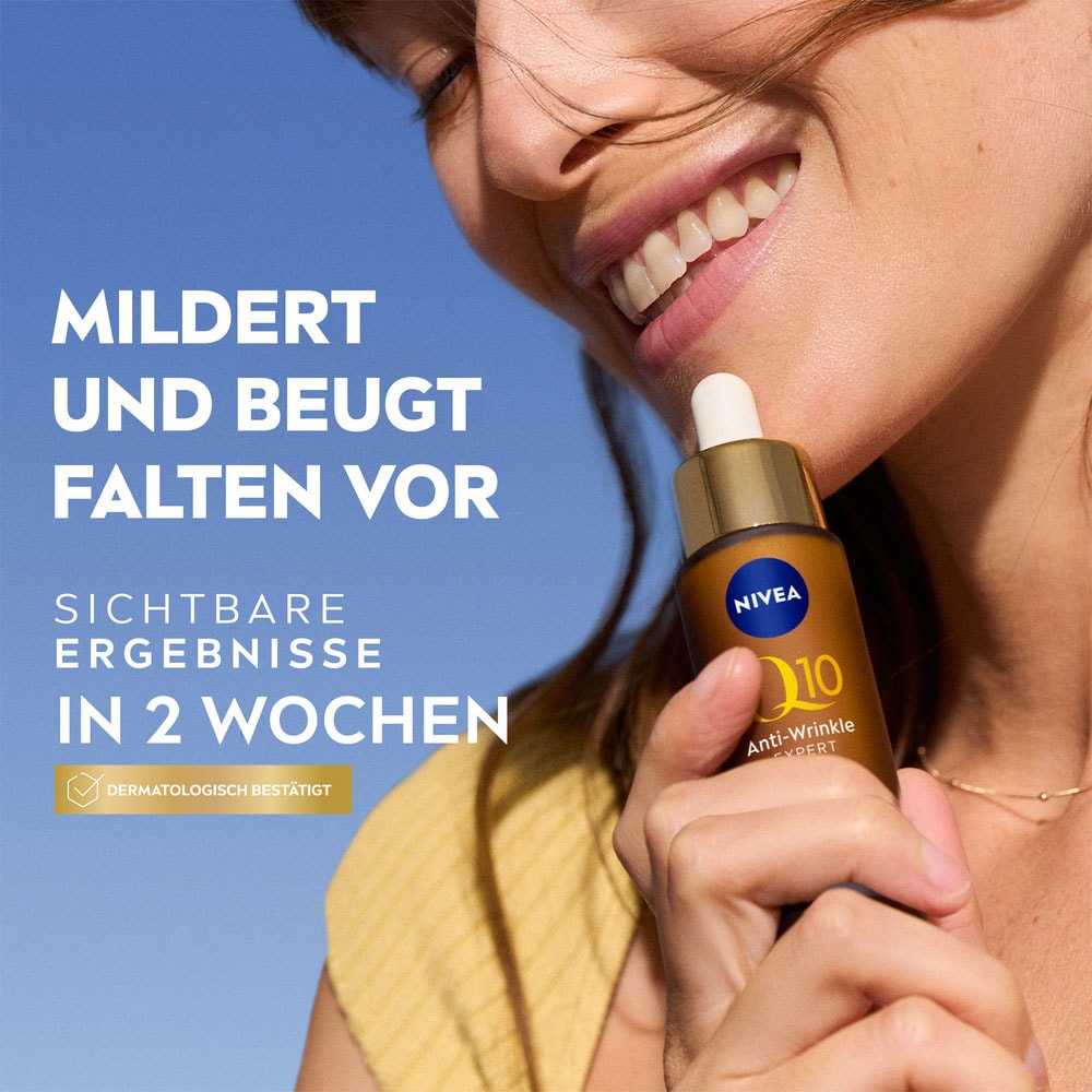 Nivea Pflege-Set »Q10 Anti-Falten Dual Action Serum + Q10 Tagespflege LSF 30«, (2 tlg.), Wirksamer in Kombination, mildert selbst tiefe Falten, LSF 30.