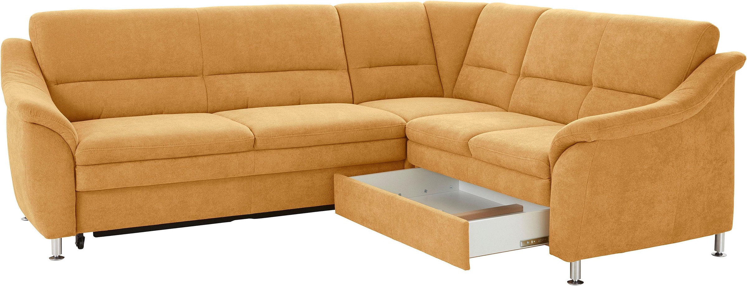 sit&more Ecksofa »Cardoso L-Form«, mit Federkern, wahlweise mit Bettfunktion und Schubkasten