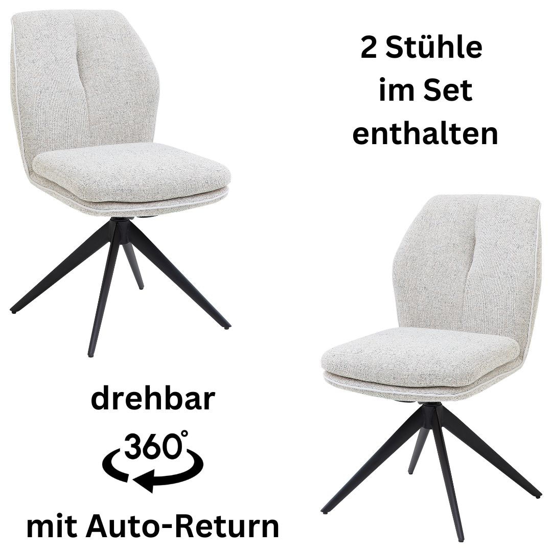 Stolkom Armlehnstuhl »Enja«, (Set), 2 St., Stoffbezug, 360 grad drehbar mit Auto-Return