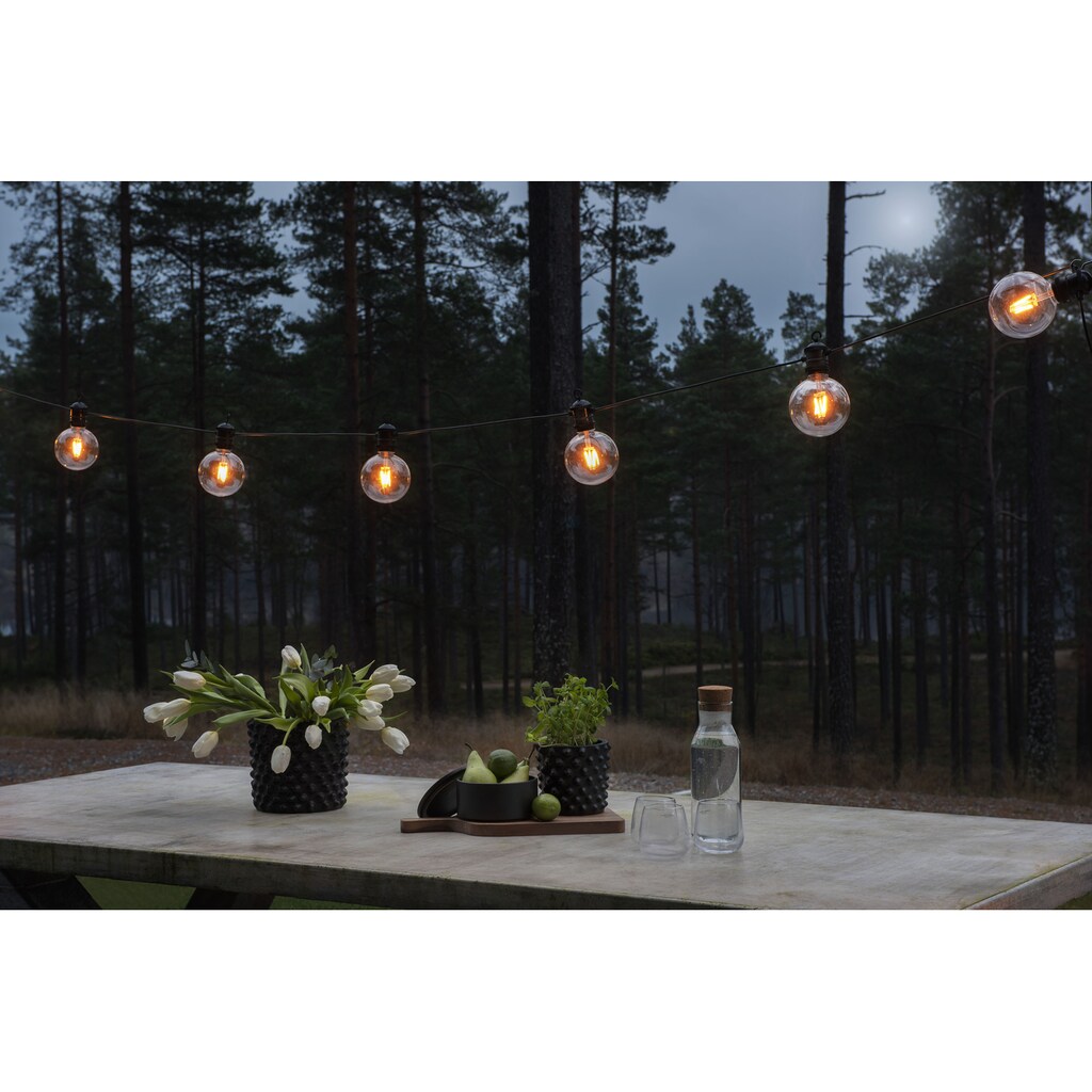 KONSTSMIDE LED-Lichterkette, 10 St.-flammig, LED globe Biergartenkette System Basis-Set, retro Design