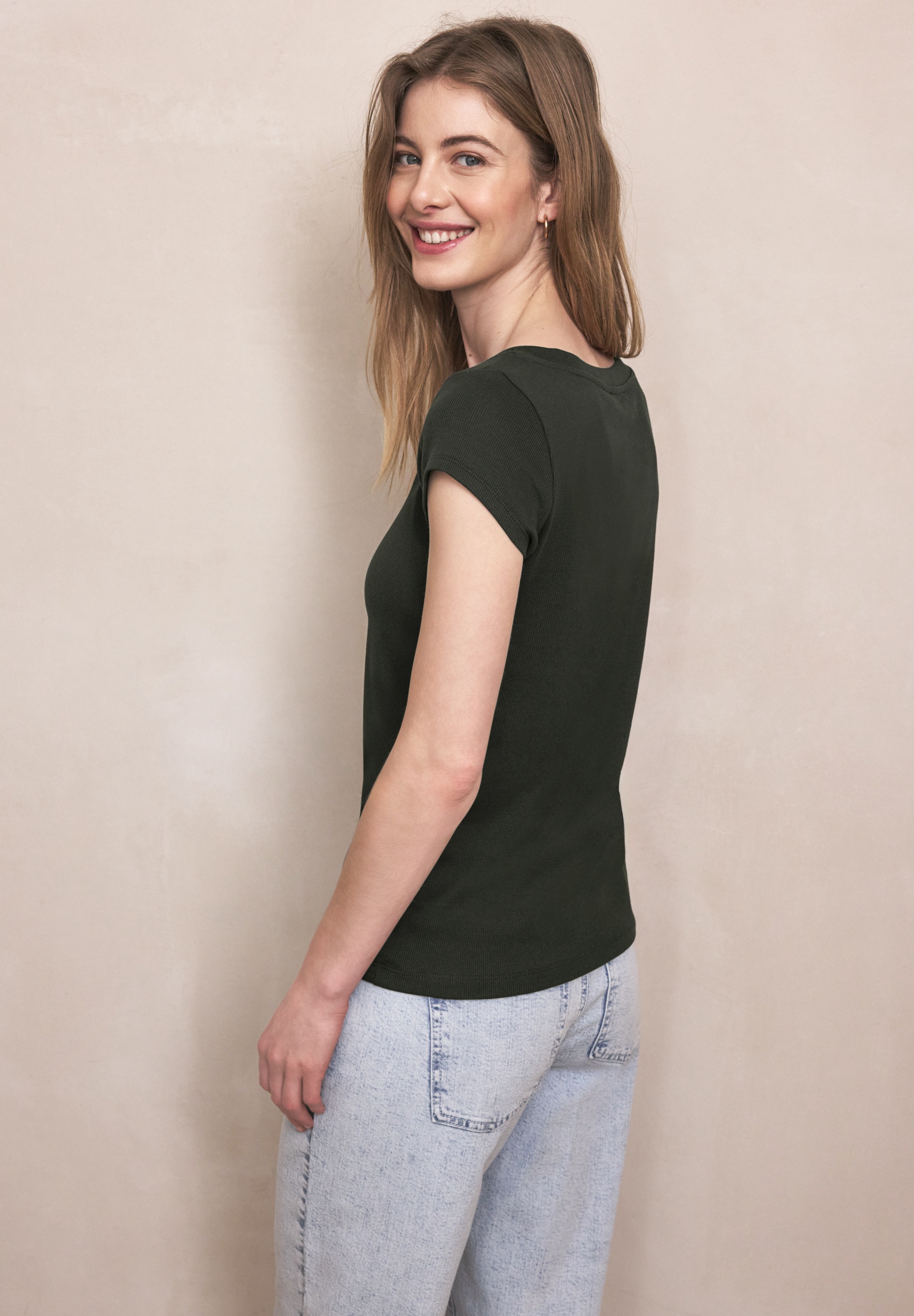 STREET ONE STUDIO T-Shirt aus Baumwolle mit Stretchante