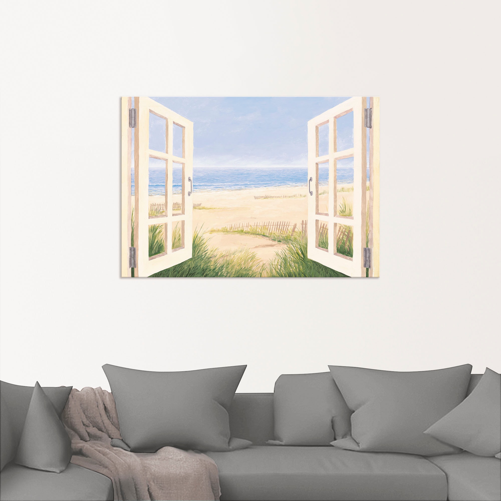 Artland Wandbild »Fensterblick Frühlingsmorgen«, Fensterblick, (1 St.), als Alubild, Outdoorbild, Leinwandbild, Wandaufkleber, versch. Größen