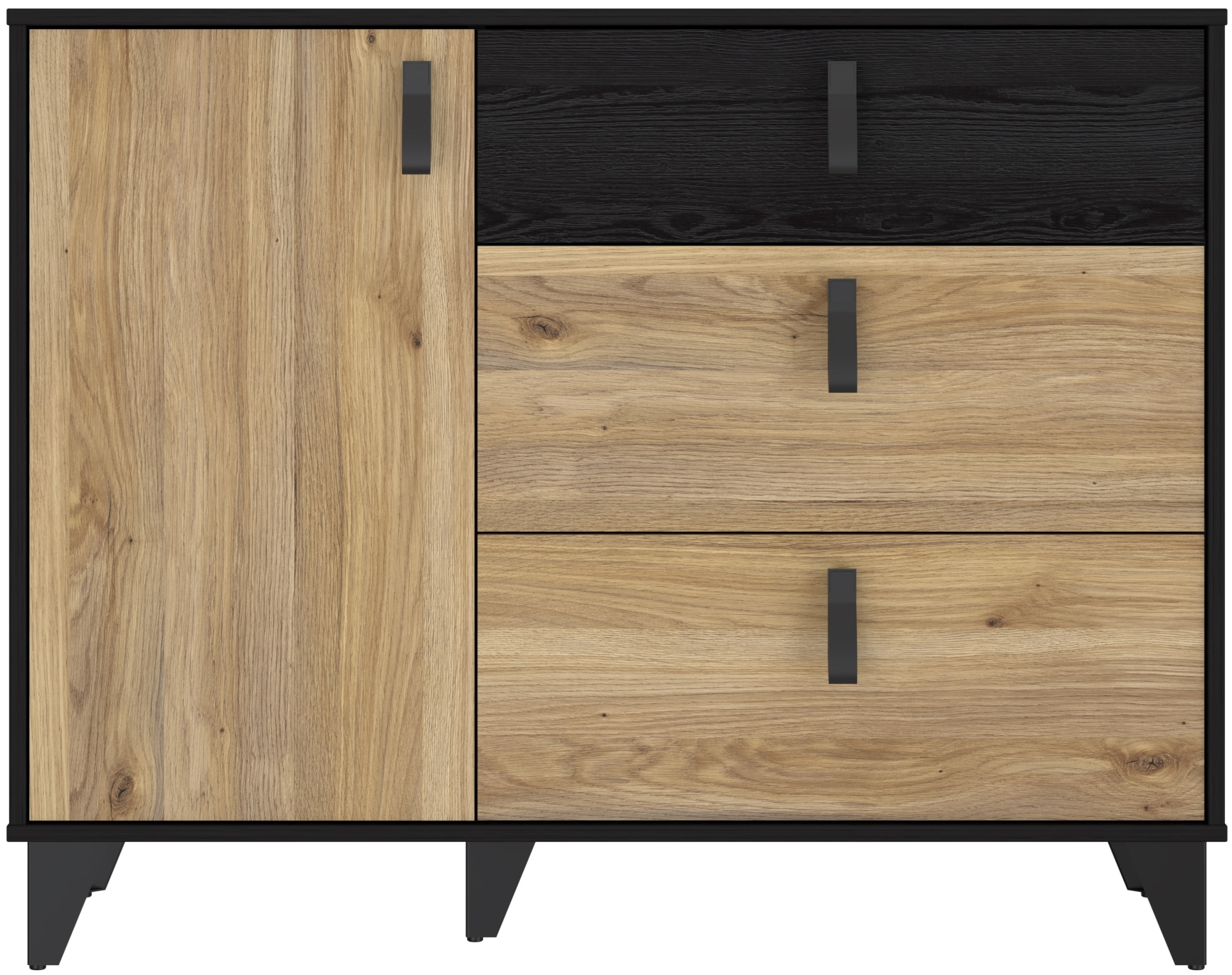 FORTE Sideboard »Lya«, Sideboard 3 Schubkästen, 1 Tür, Stauraum, Griffschlaufen